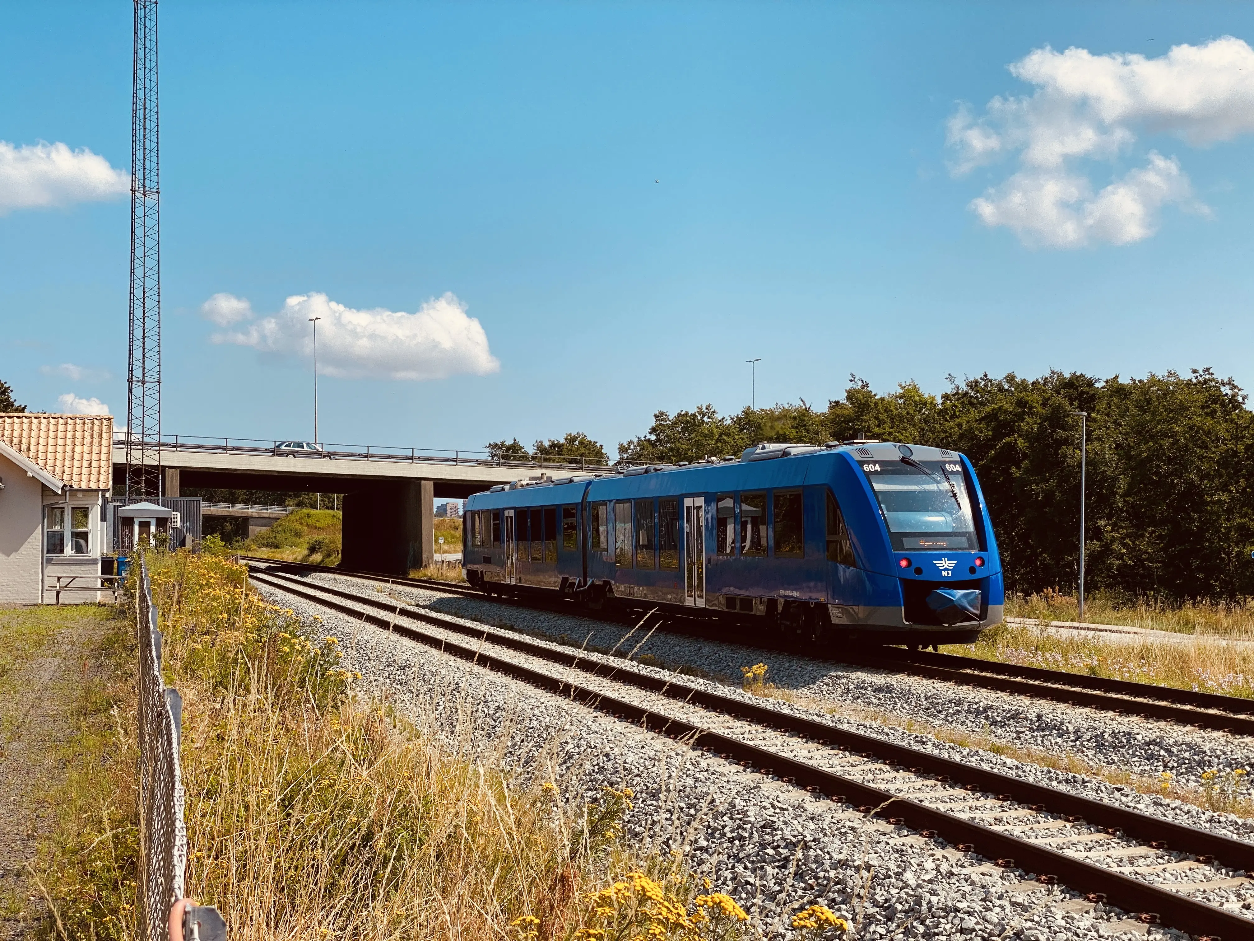 Billede af tog ud for Skalborg Station. Billede af tog ud for Skalborg Station.