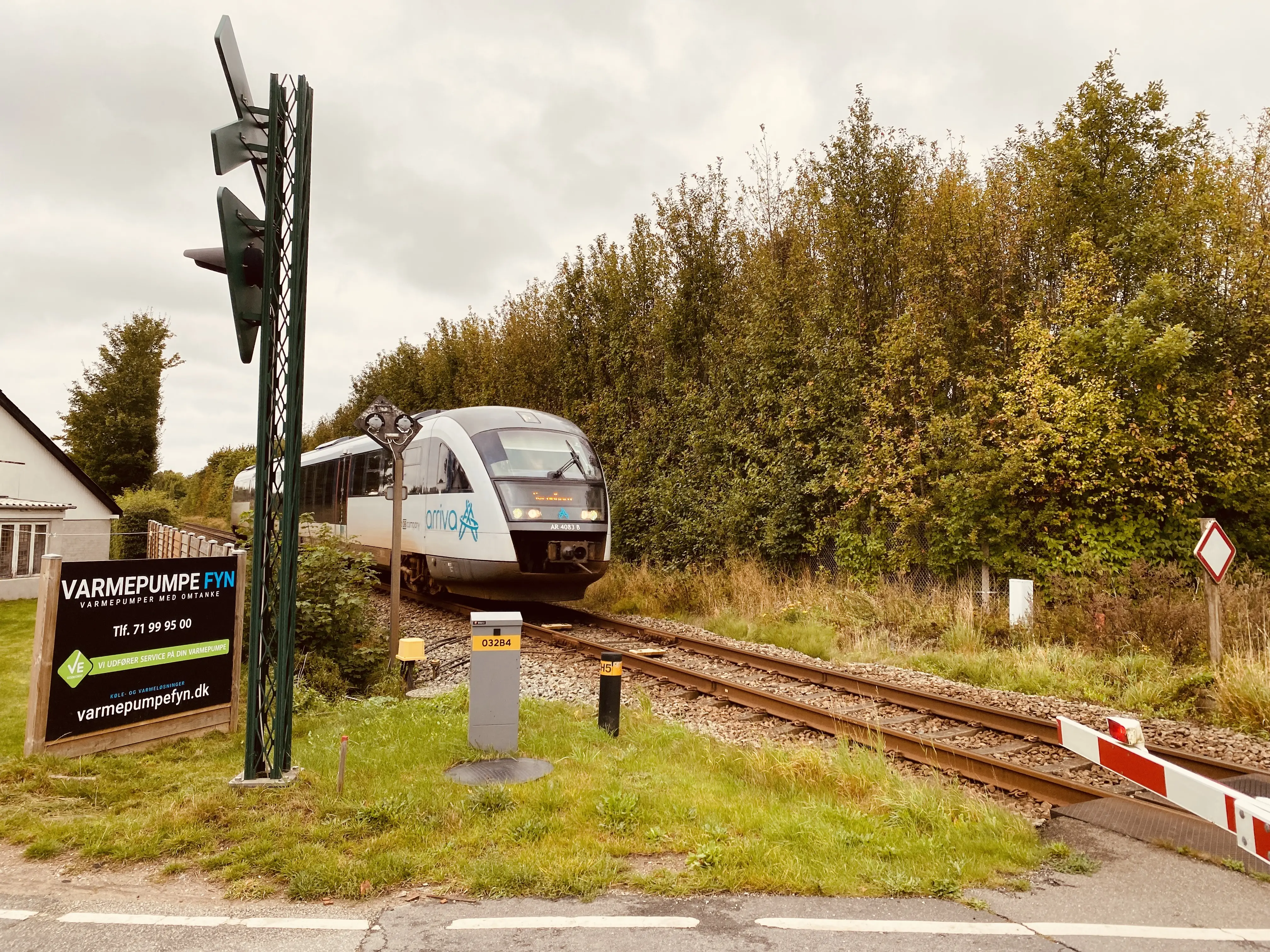 Billede af tog ud for Årslev Station.