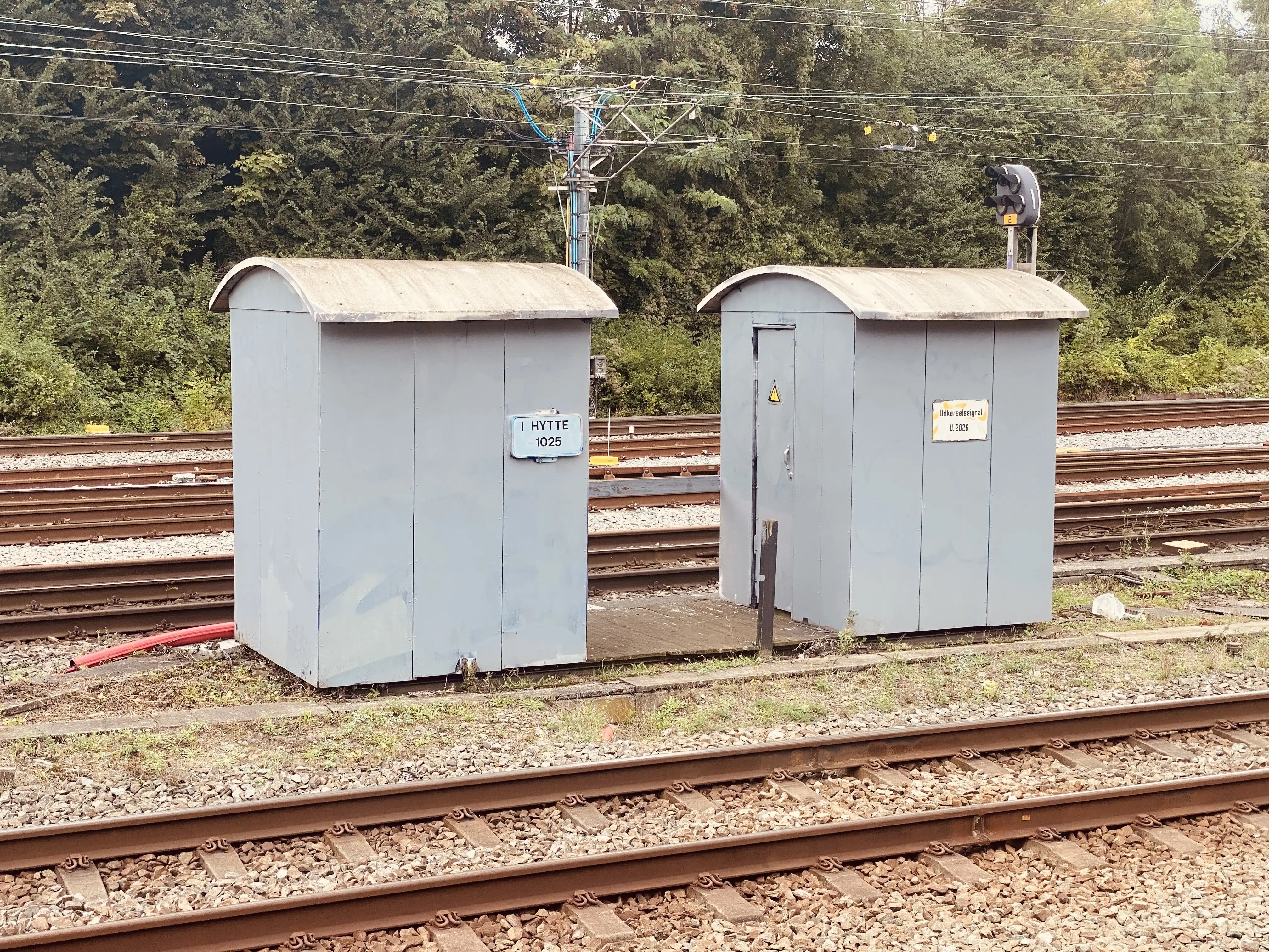 Billede af signalhytter ved Østerport Station.
