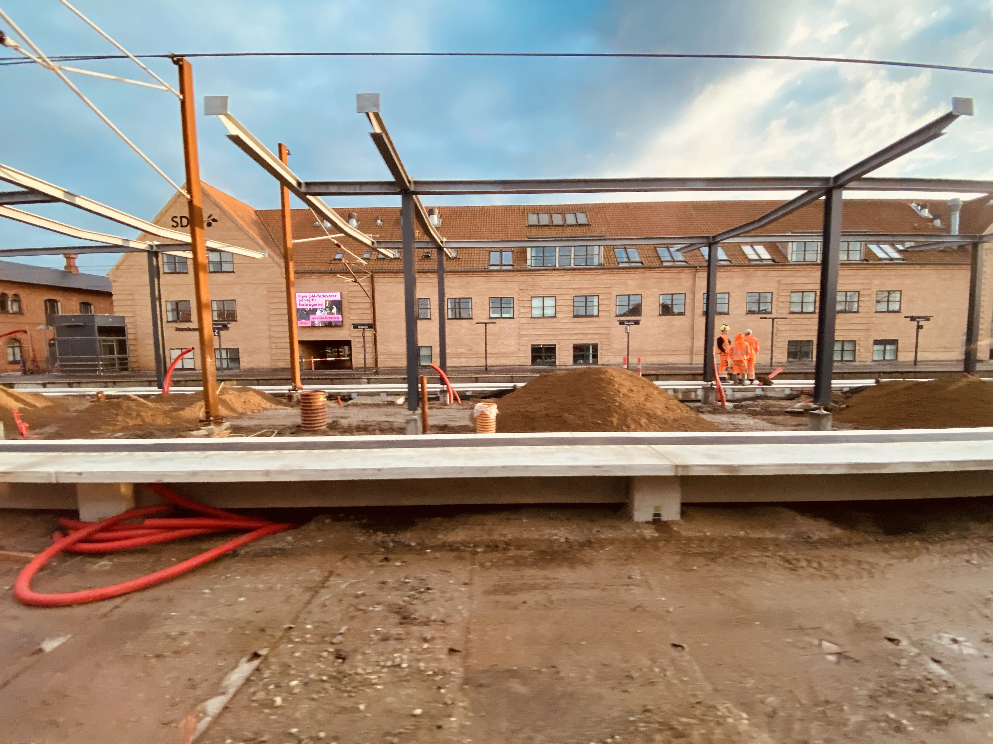 Billede af sporarbejdet ved Slagelse Station.