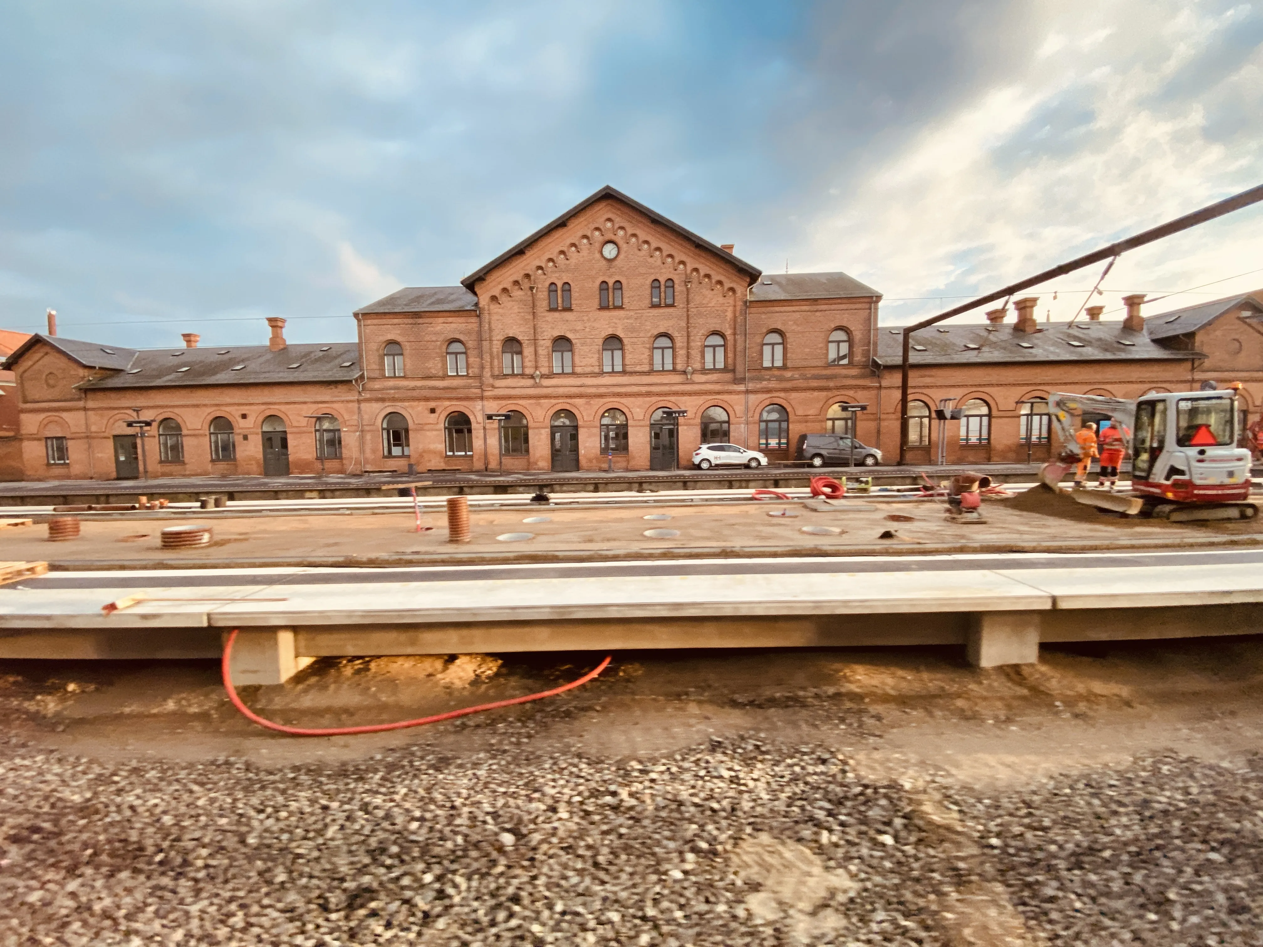 Billede af sporarbejdet ved Slagelse Station.