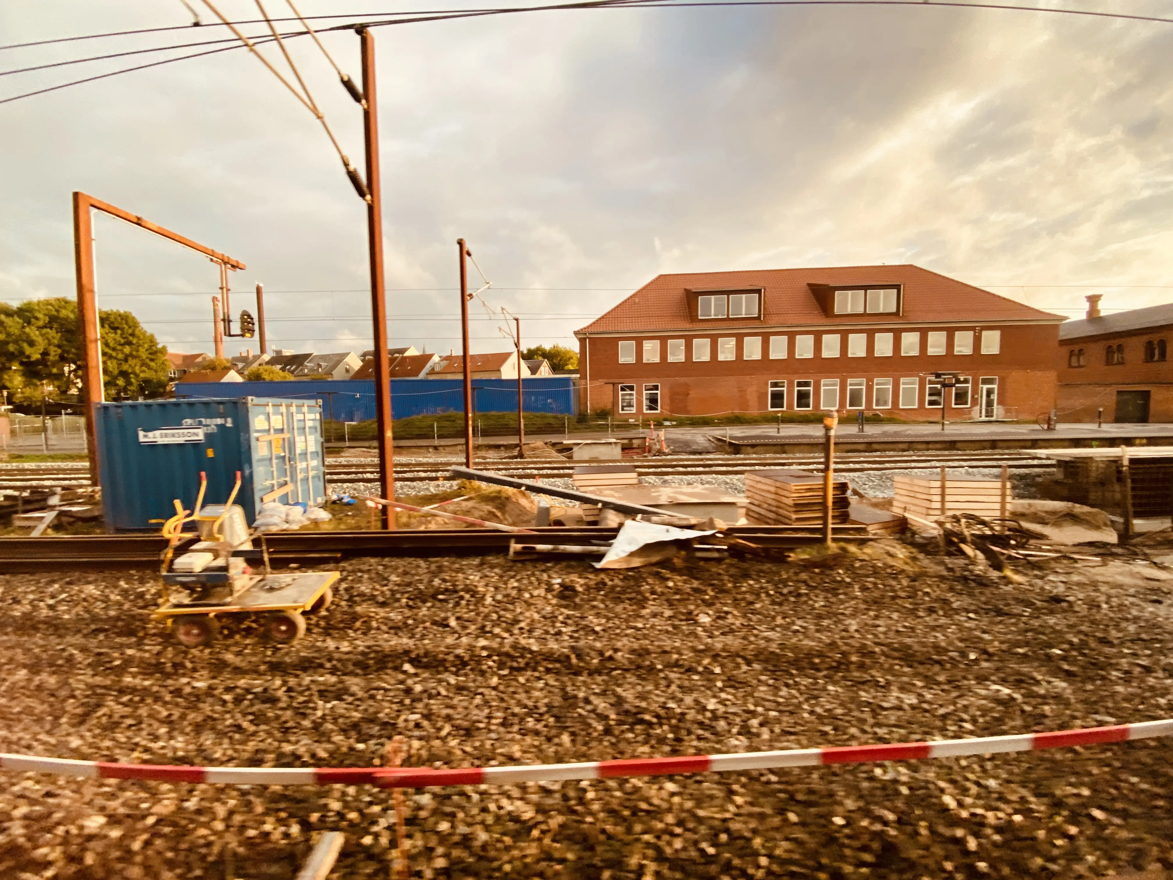 Billede af sporarbejdet ved Slagelse Station.