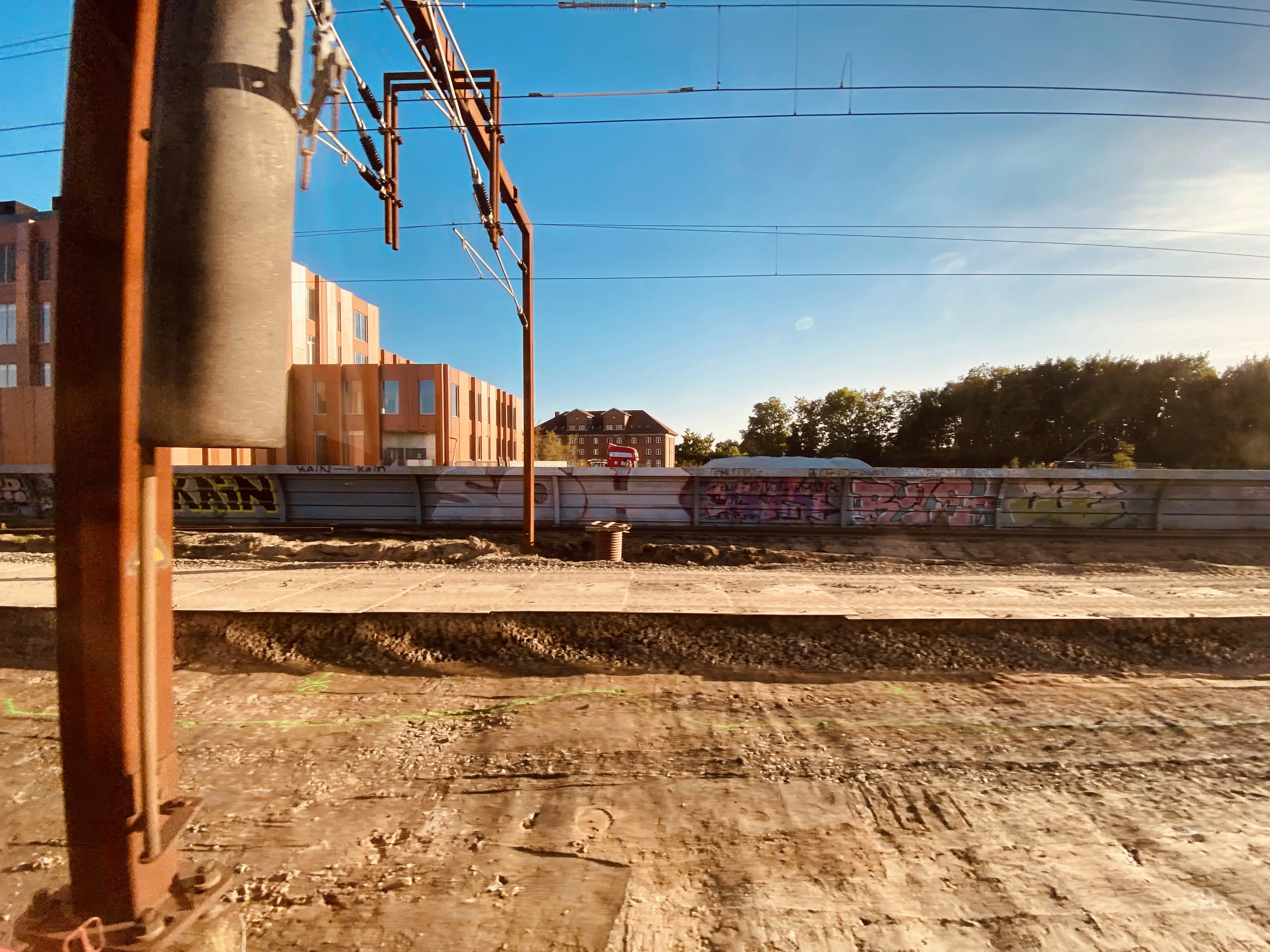 Billede af sporarbejdet ved Slagelse Station.