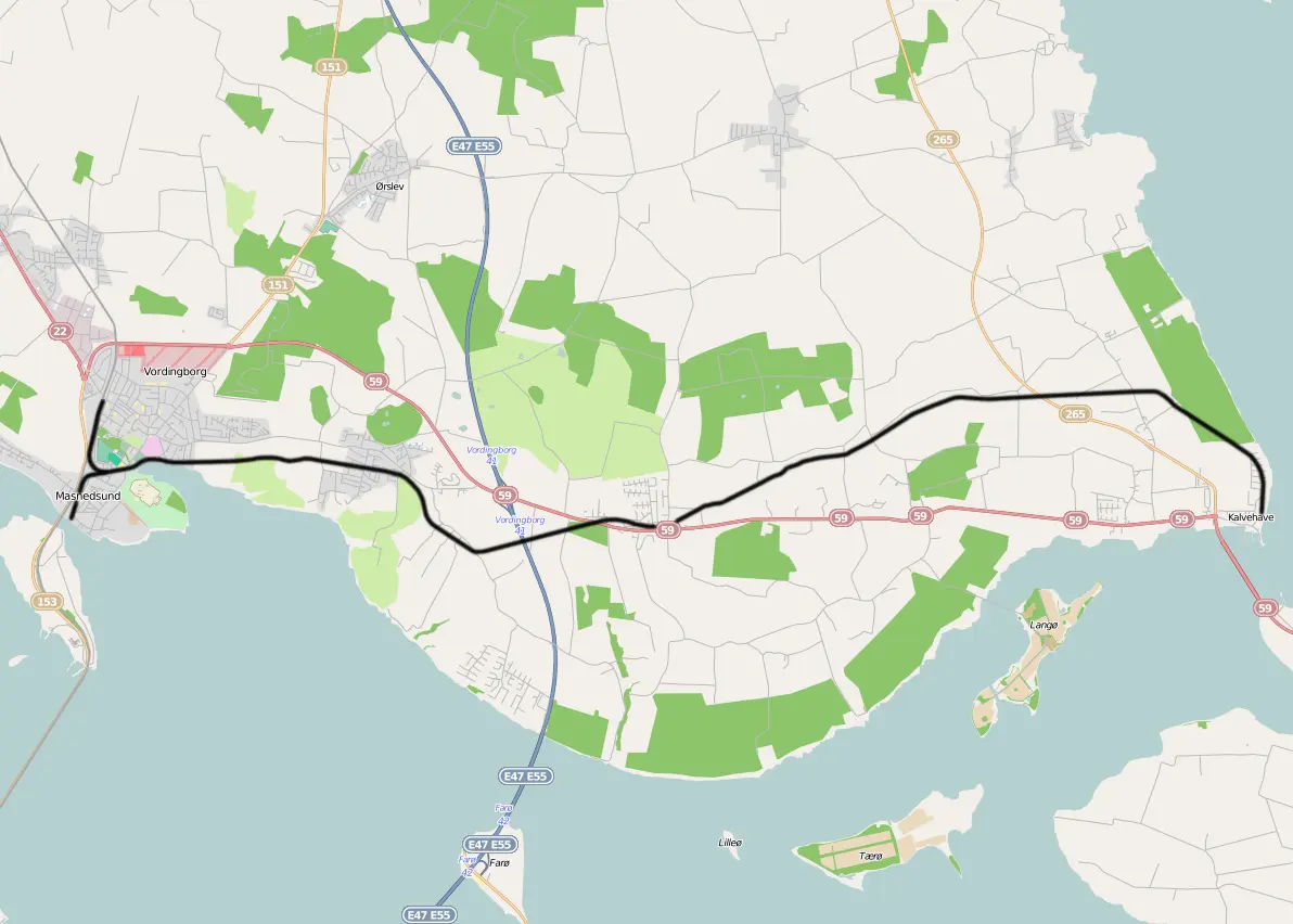 Banekort fra Kalvehavebanen  (KB).