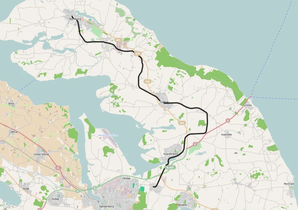 Banekort fra Sønderborg-Nordborg (ABA). Banekort fra Sønderborg-Nordborg (ABA).