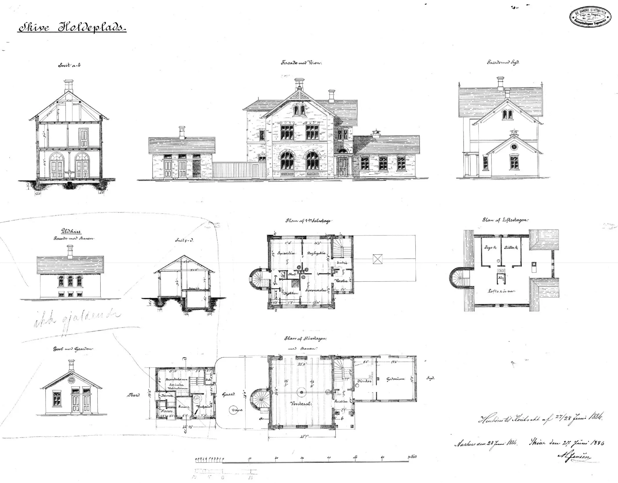 Tegning af Skive Nord Holdeplads. Tegning af Skive Nord Holdeplads.
