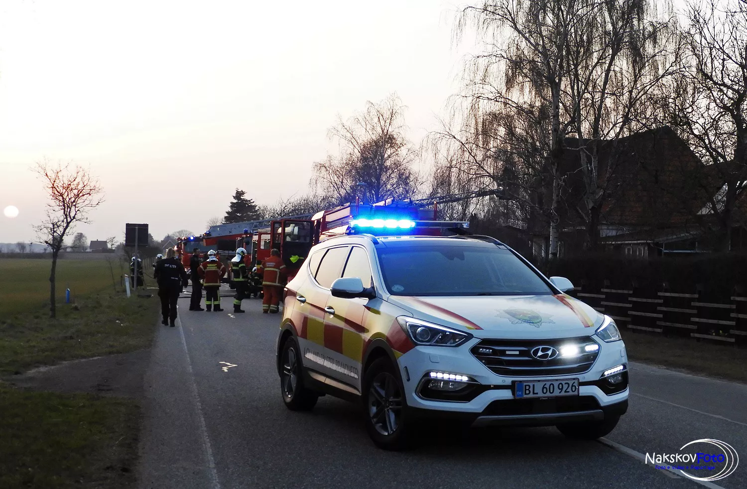 Billede af branden på Torrig Station.