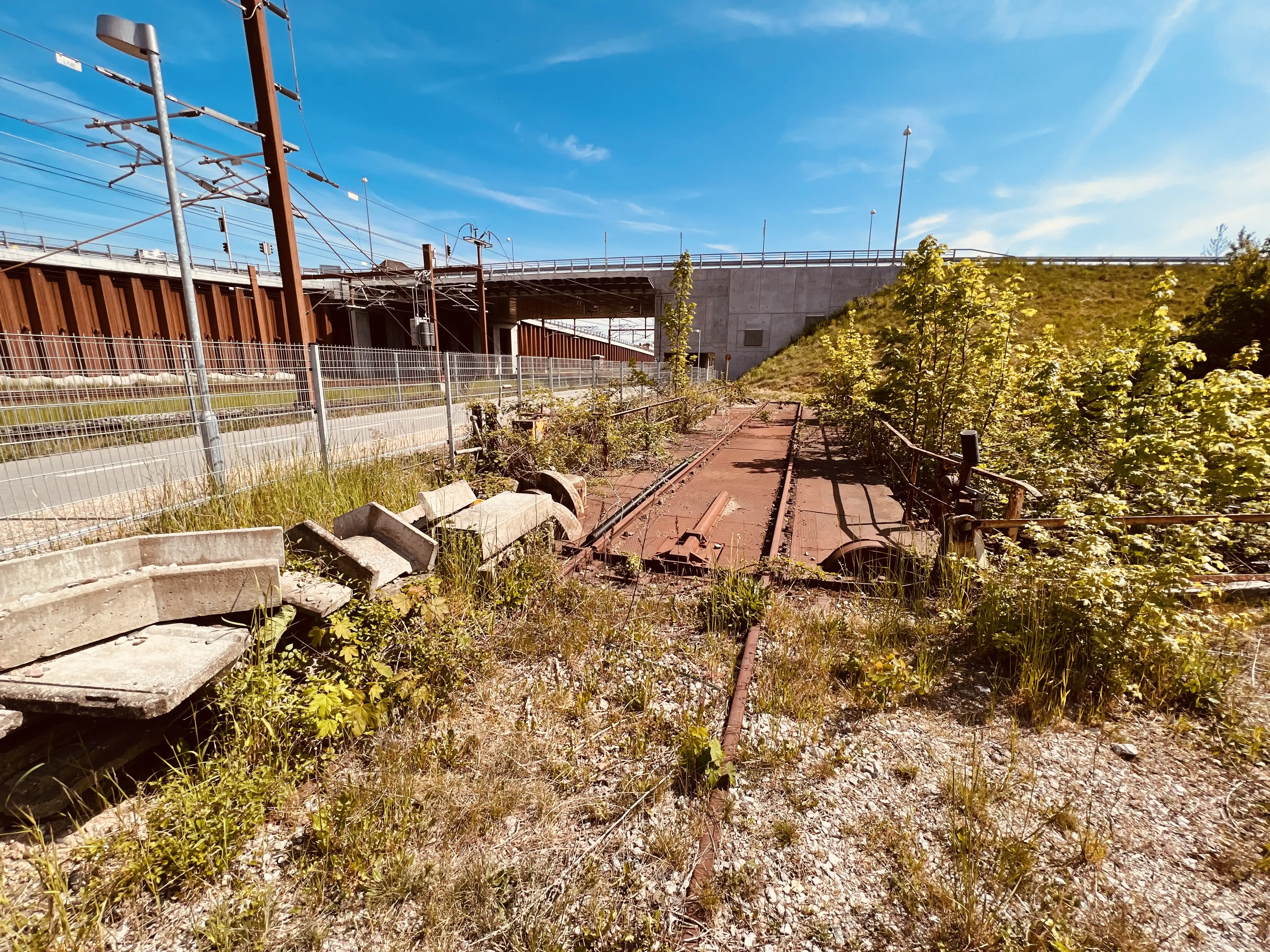 Billede af Næstved Stations nye  sydbro, som afløser den ikoniske sydbro, som blev revet ned i weekenden mellem den 31. august og 3. september 2018.
