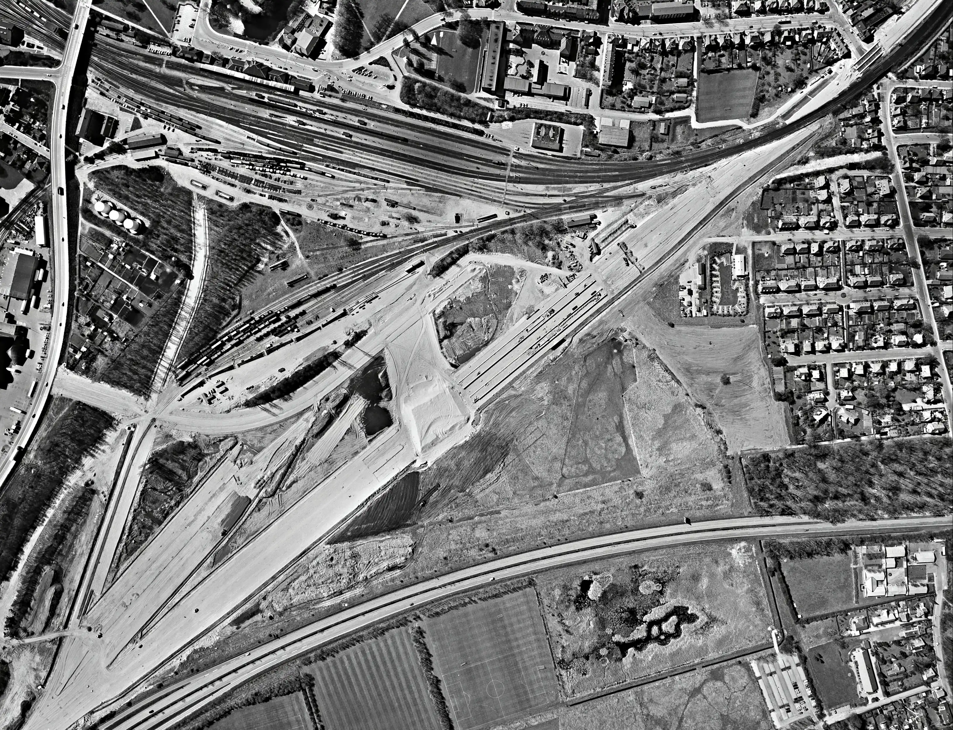 Billede af Nyborg Station under bygning. Billede af Nyborg Station under bygning.