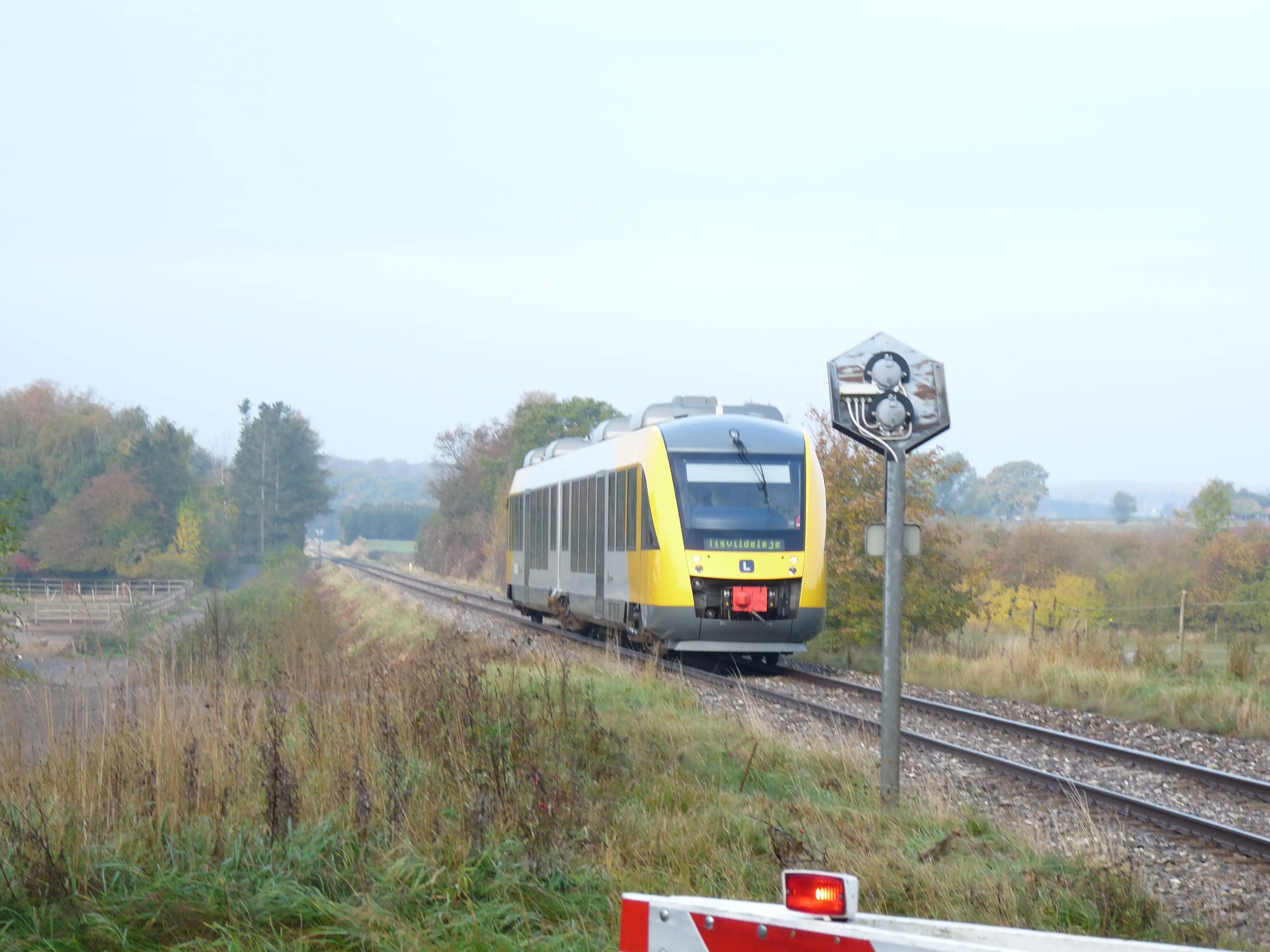 Billede af tog ud for Duemose Trinbræt.