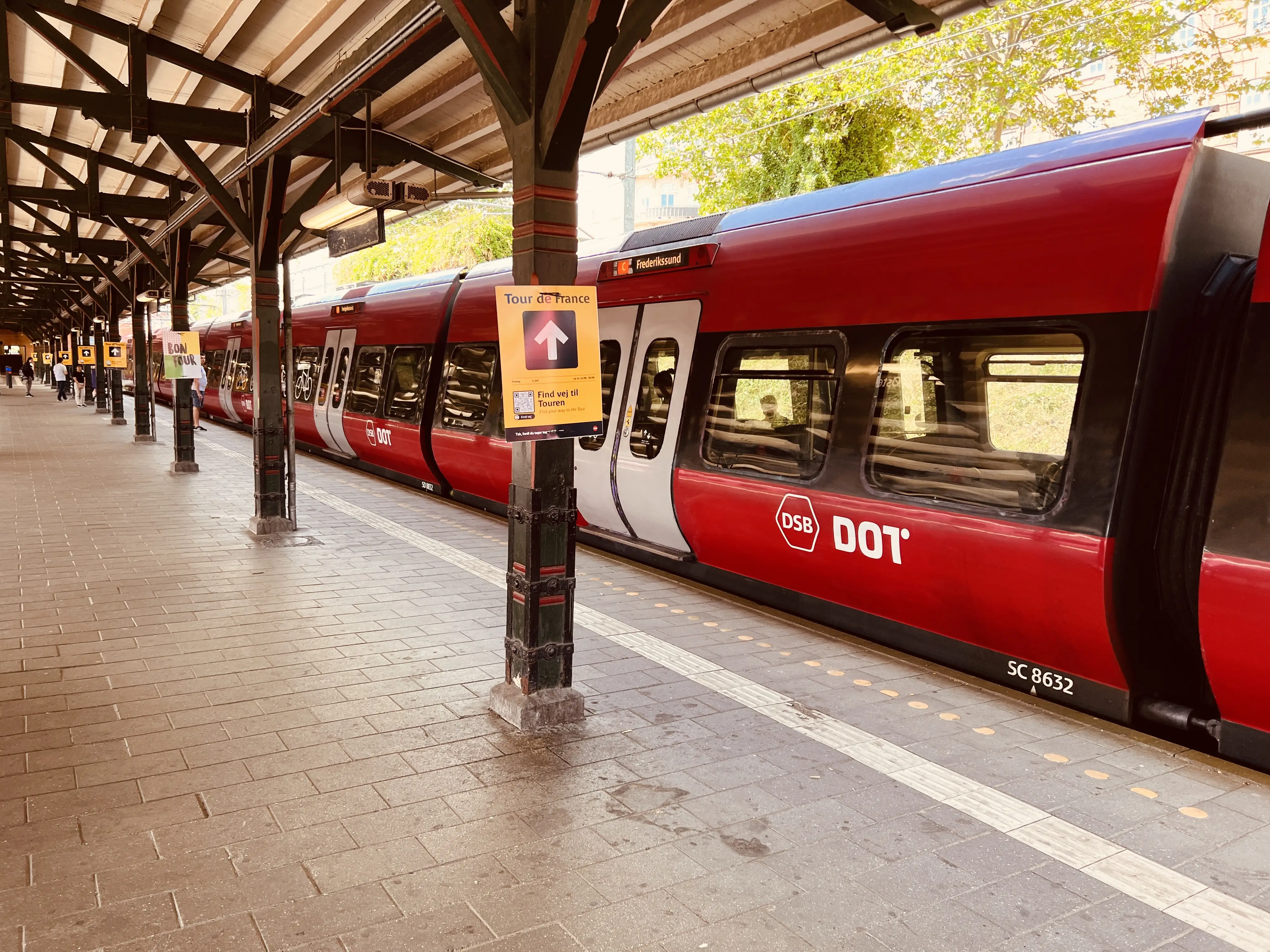 Billede af Østerport Station, som er klar til Tour De France.