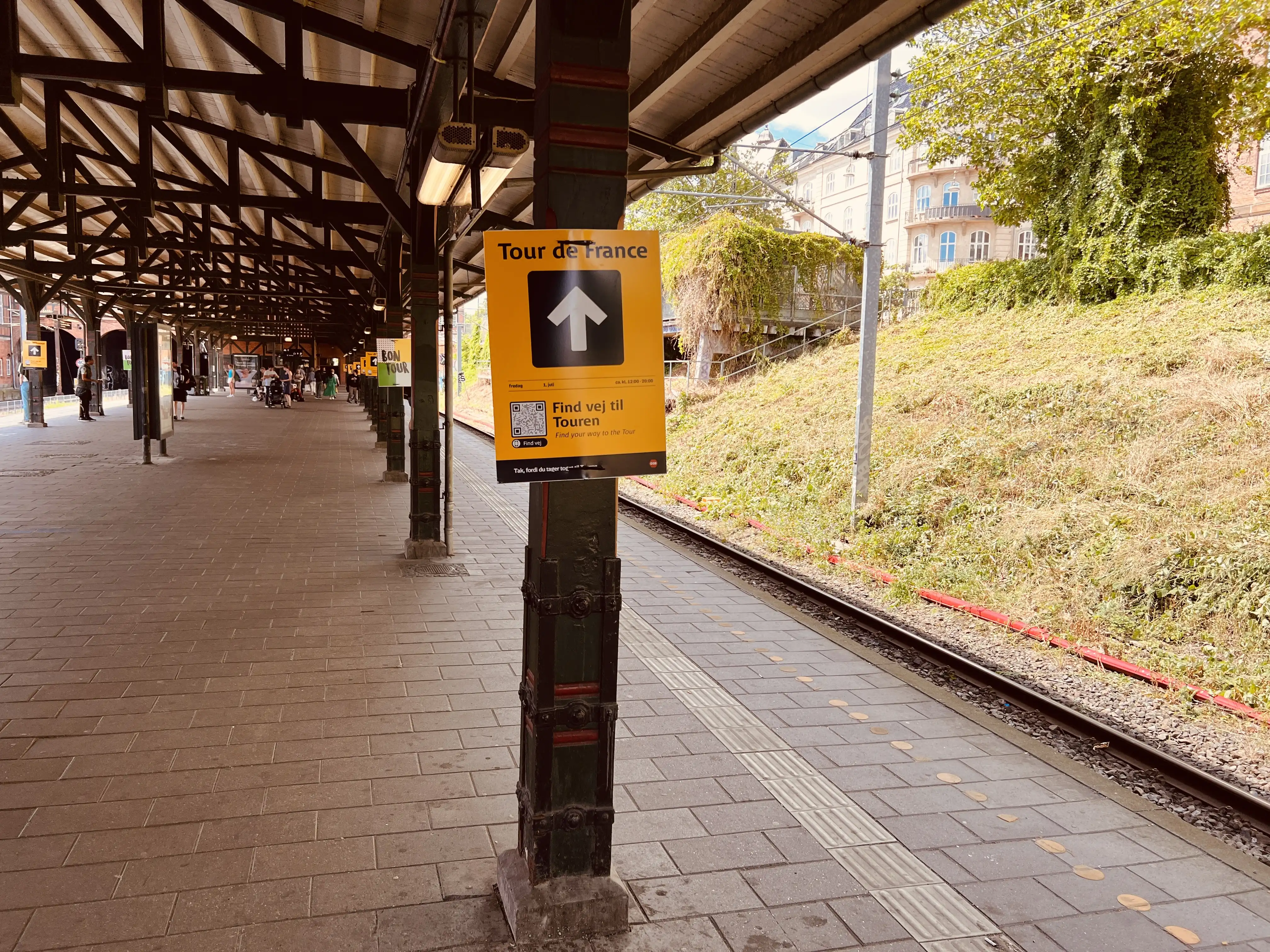Billede af Østerport Station, som er klar til Tour De France.