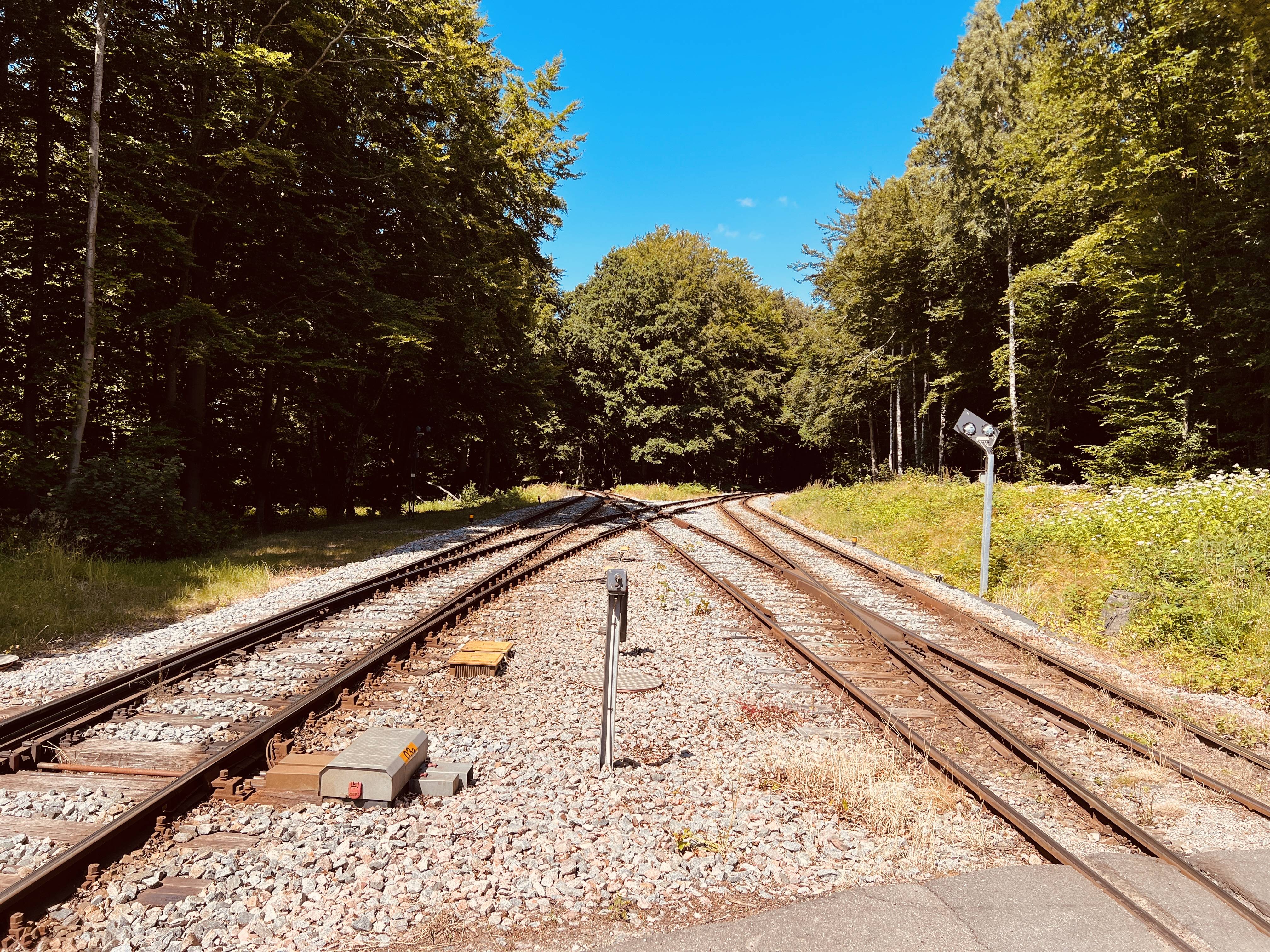 Billede af afgreningen mod hhv. Gilleleje og Tisvildeleje ud for Kagerup Station.