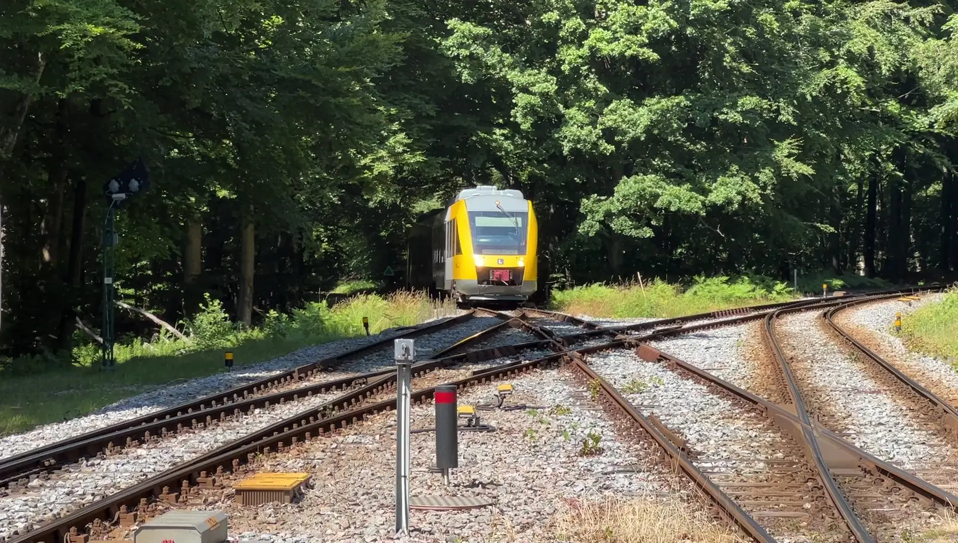 Billede af tog ud for Kagerup Station.