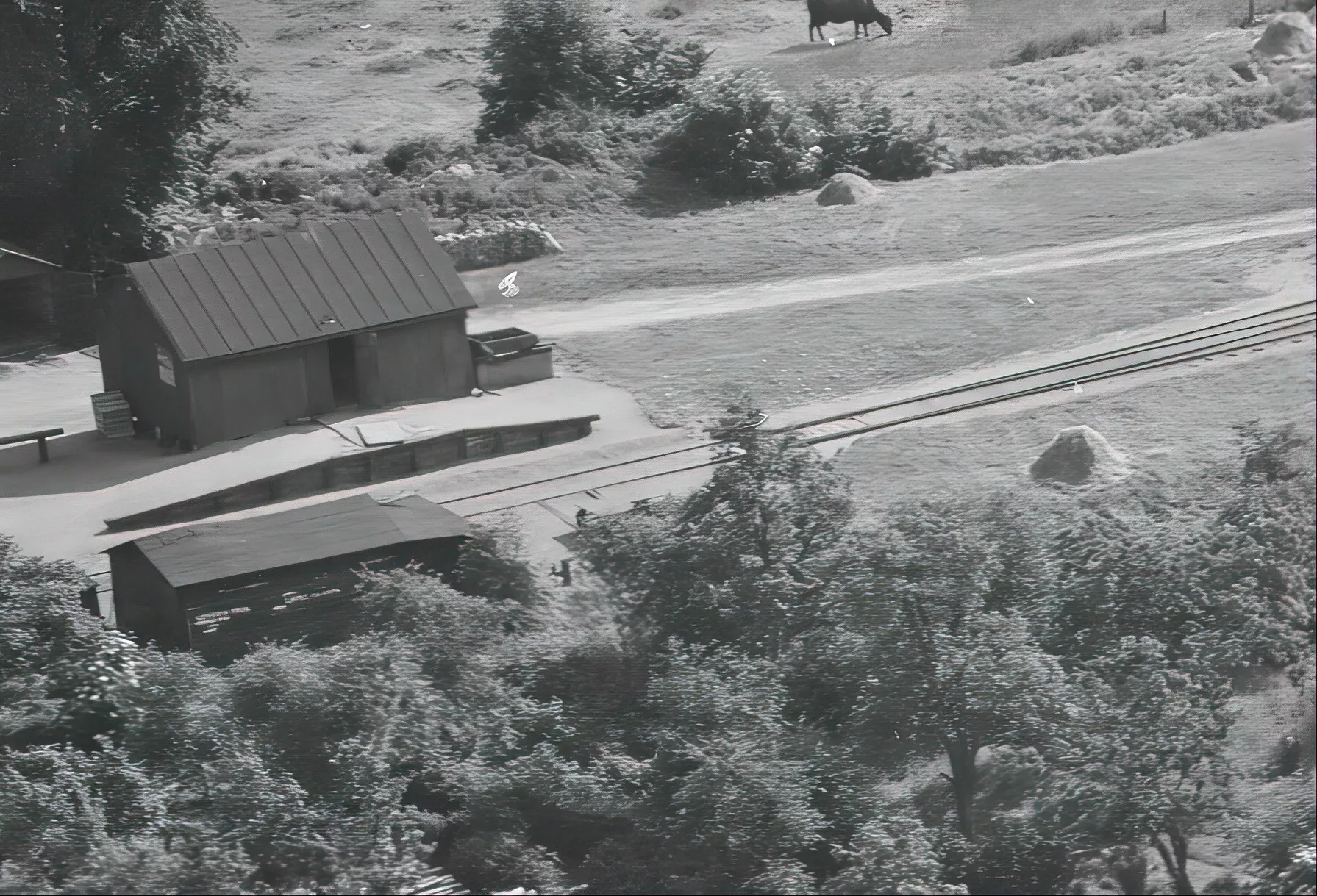 Billede af Viemose Stations varehus. Billede af Viemose Stations varehus.