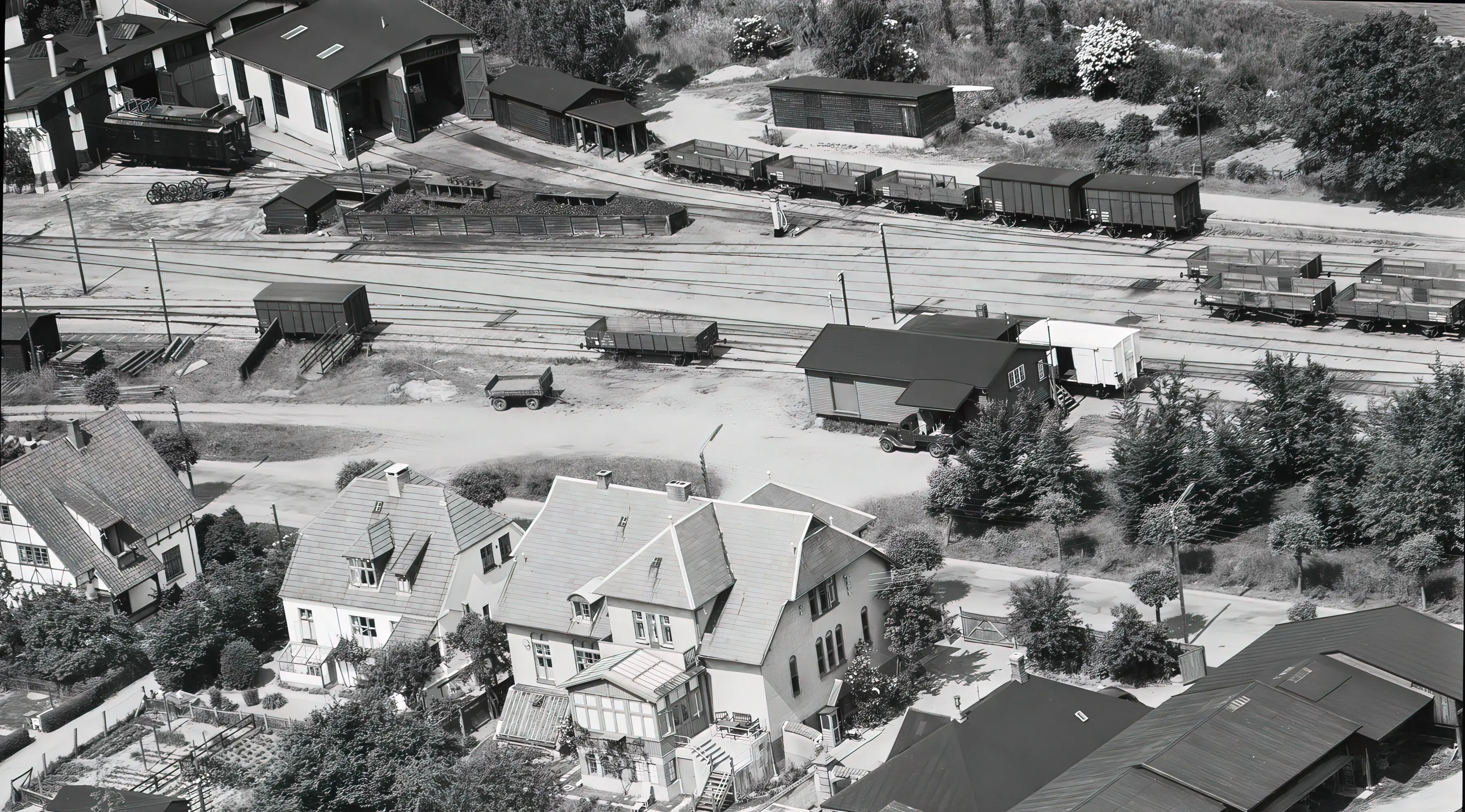 Billede af Præstø Stations remiseområde.