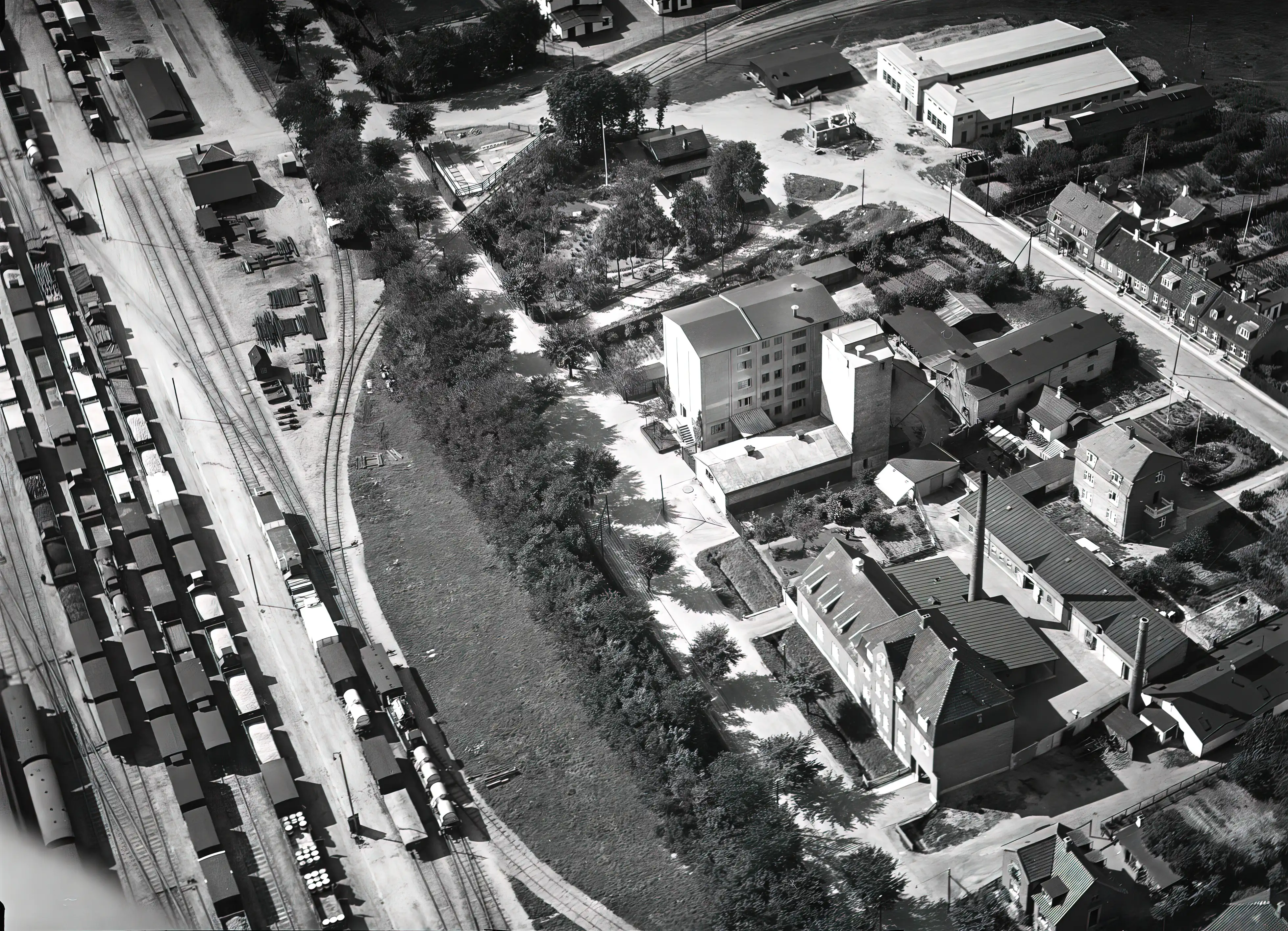 Billede af Slagelse Stations sporareal.