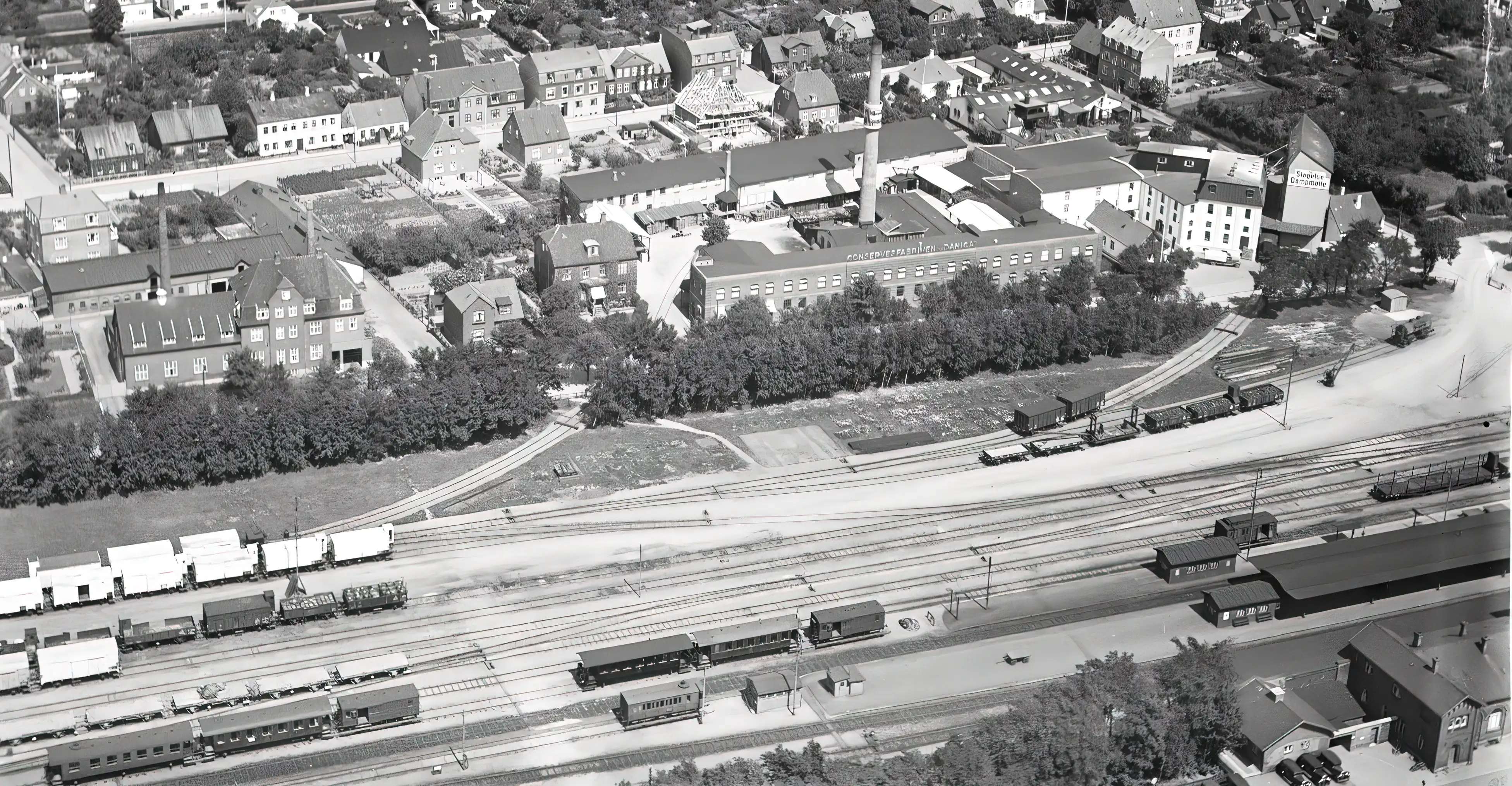 Billede af Slagelse Stations sporareal.