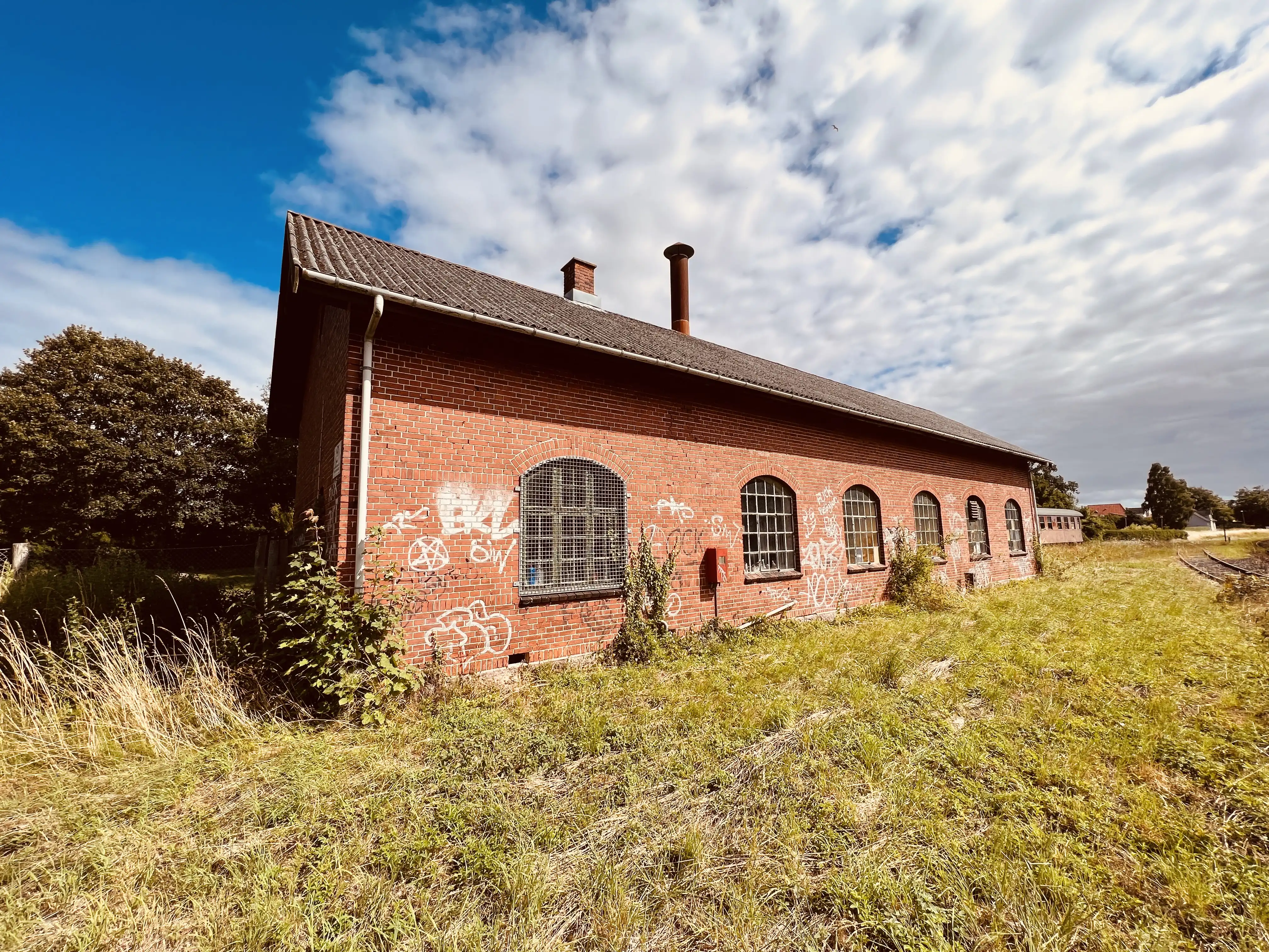Billede af Høng Stations remise.
