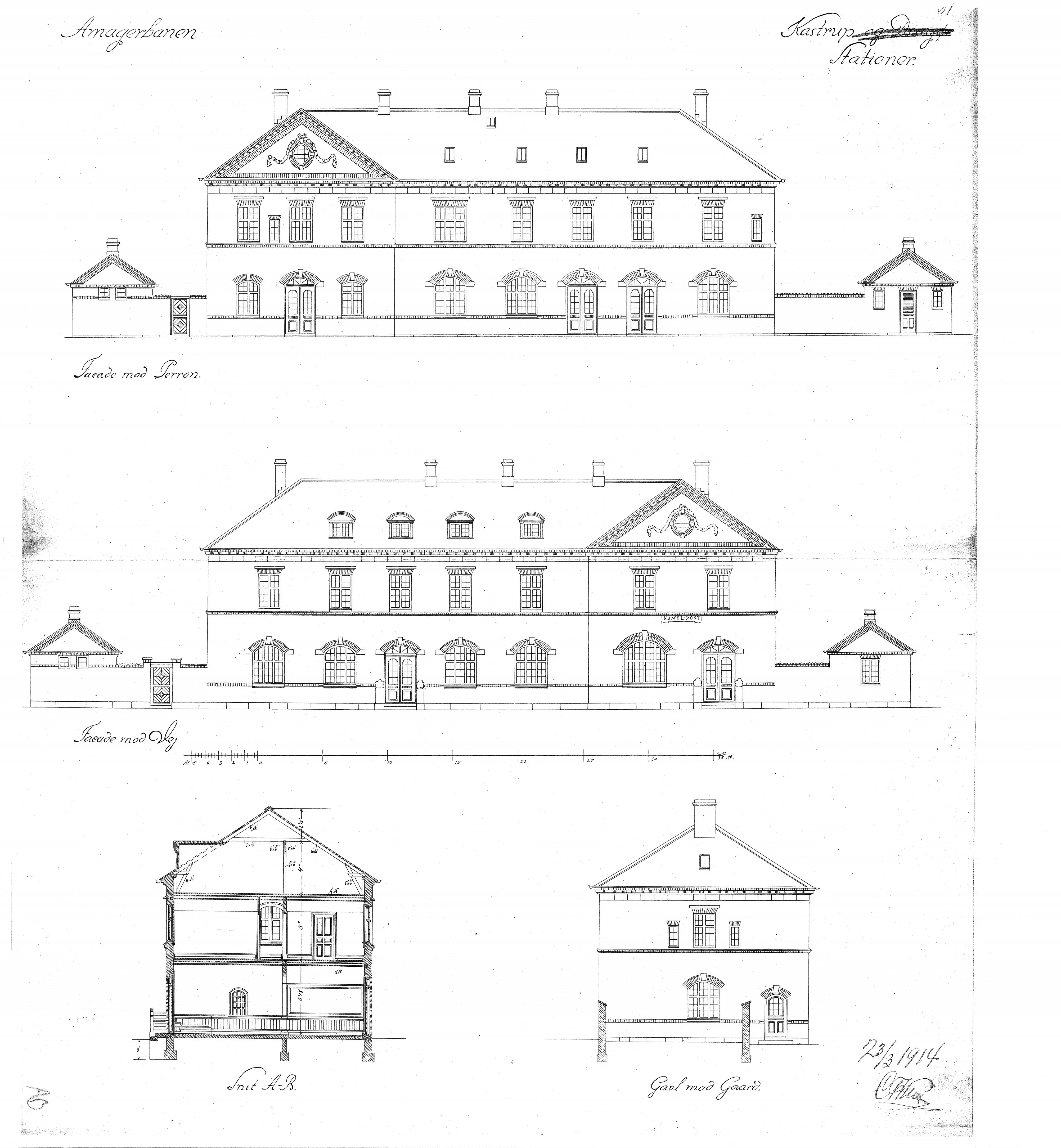 Tegning af Dragør Station.
