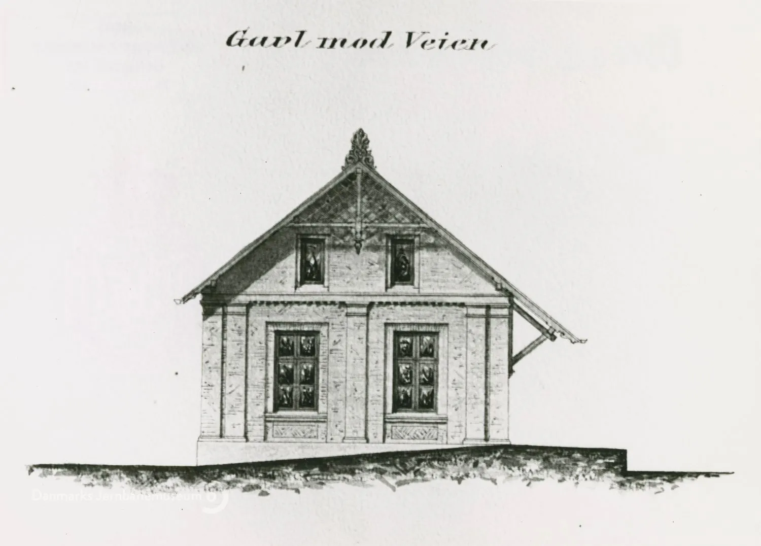 Tegning af Herlev Station. Tegning af Herlev Station.