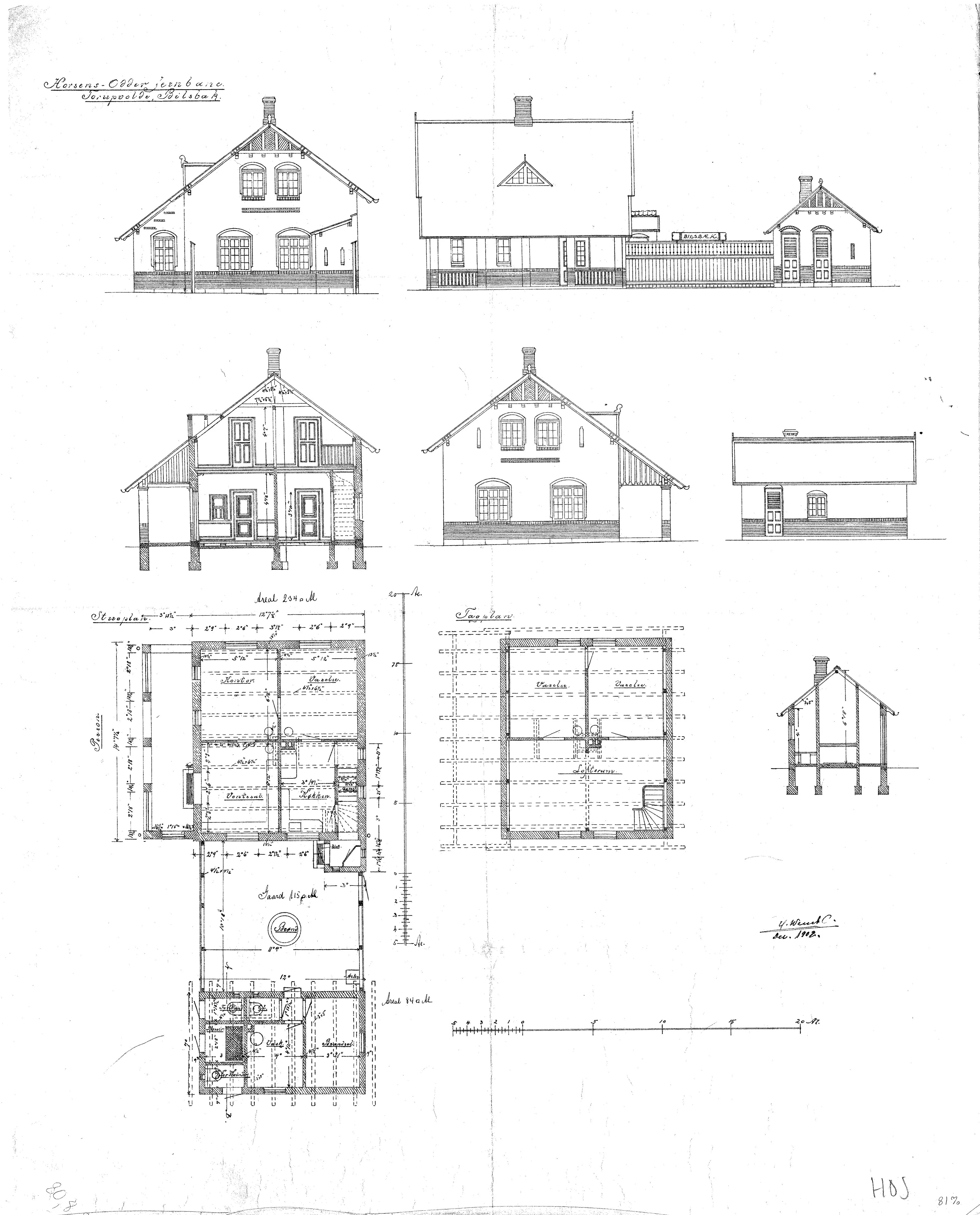 Tegning af Torupvolde Station. Tegning af Torupvolde Station.