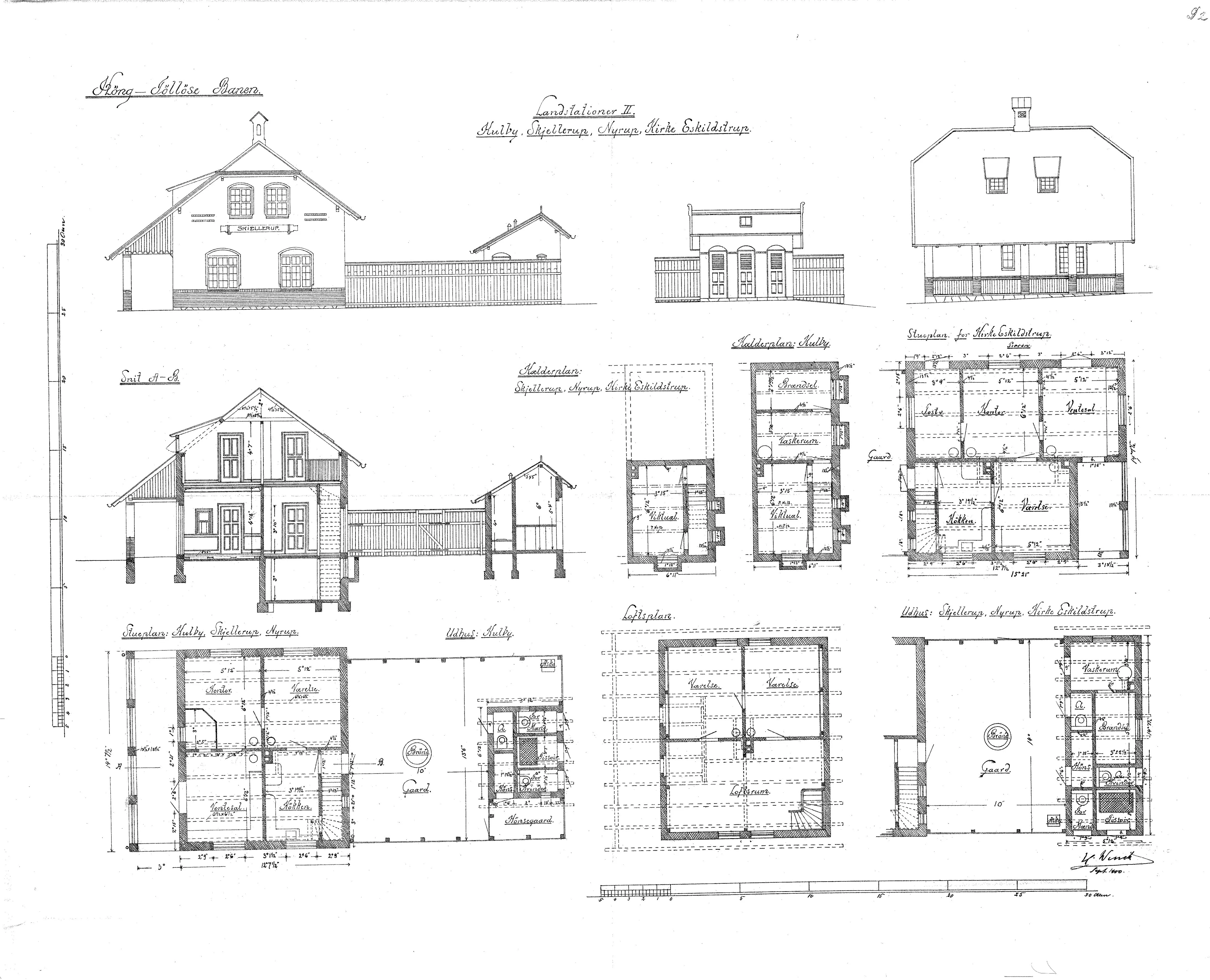 Tegning af Kirke Eskilstrup Station. Tegning af Kirke Eskilstrup Station.