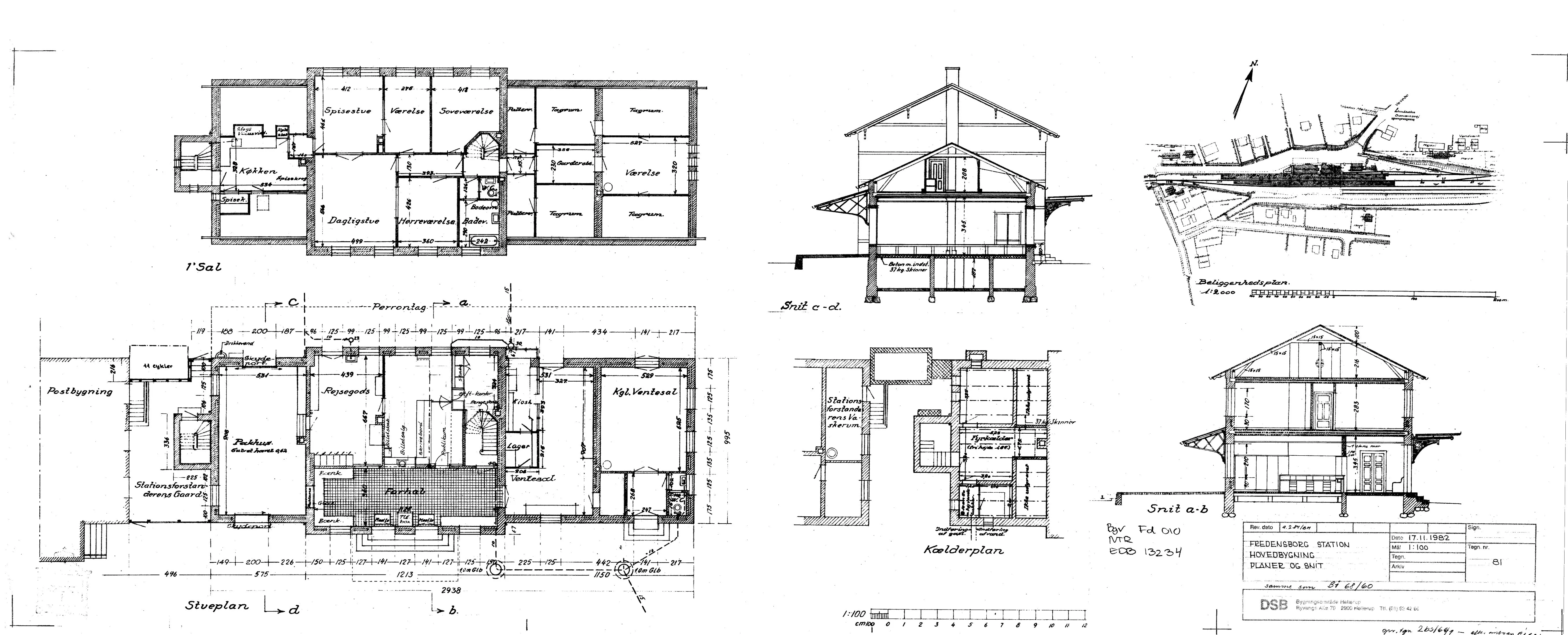 Tegning af Fredensborg Station. Tegning af Fredensborg Station.