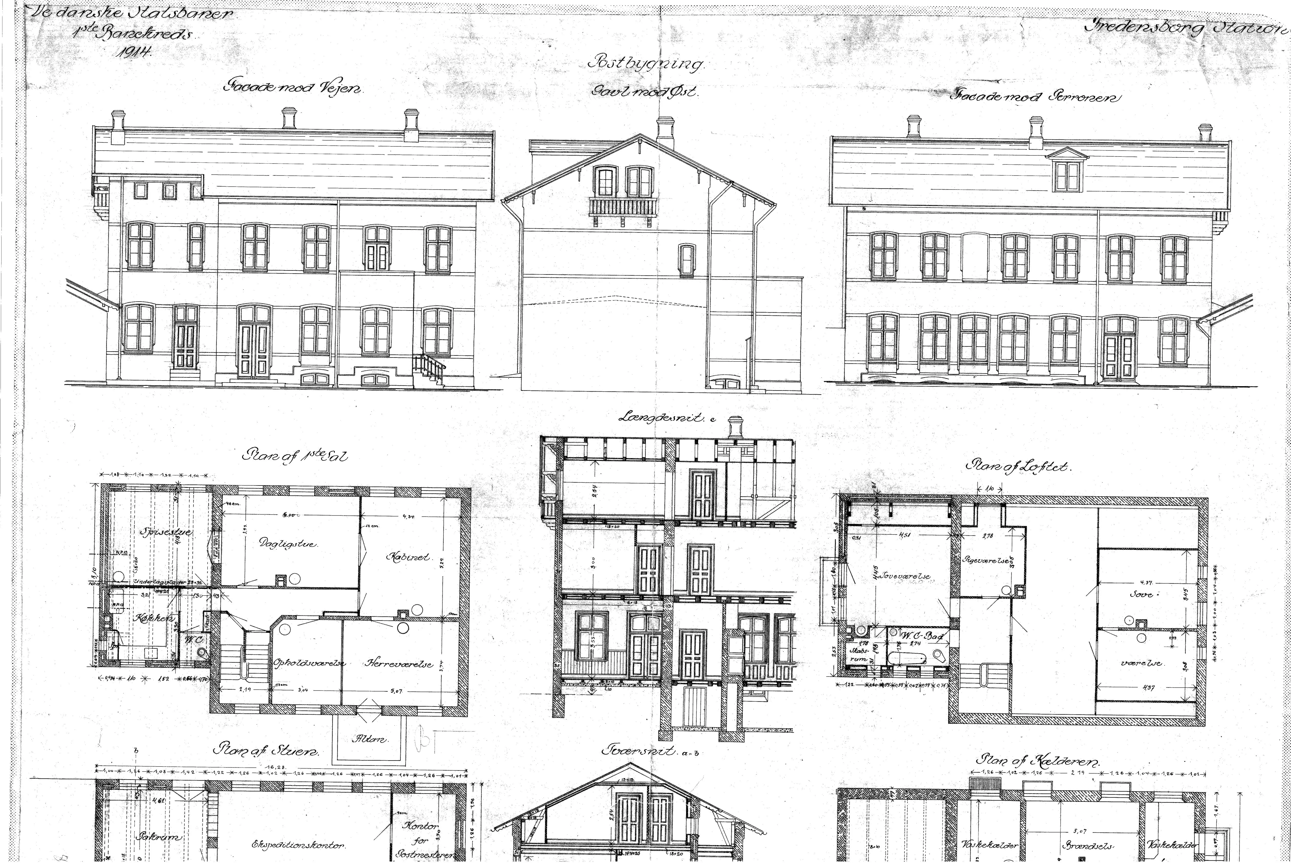 Tegning af Fredensborg Station. Tegning af Fredensborg Station.