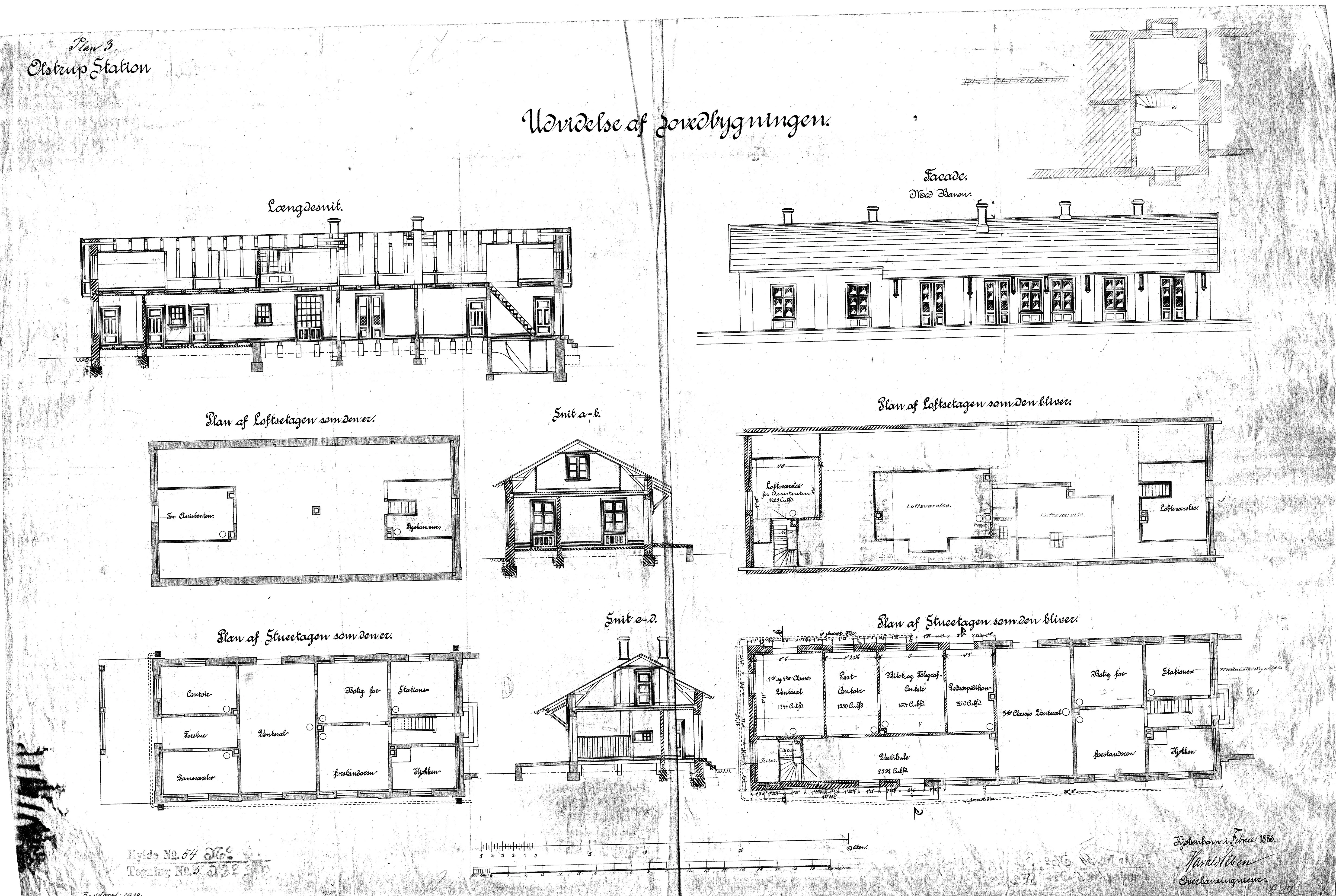 Tegning af Holme-Olstrup Station. Tegning af Holme-Olstrup Station.