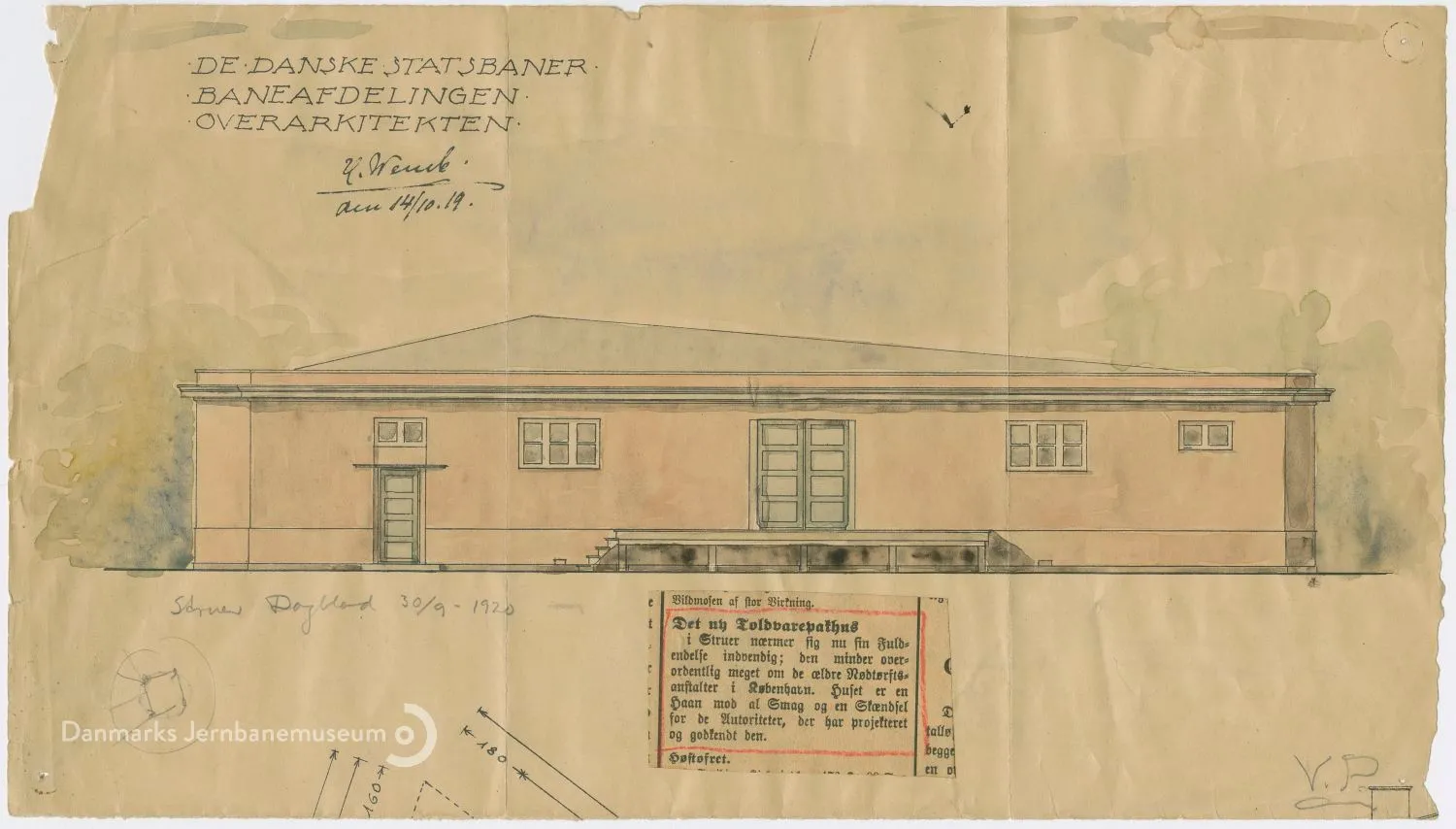 Tegning af Struer Havneplads Trinbræt. Tegning af Struer Havneplads Trinbræt.