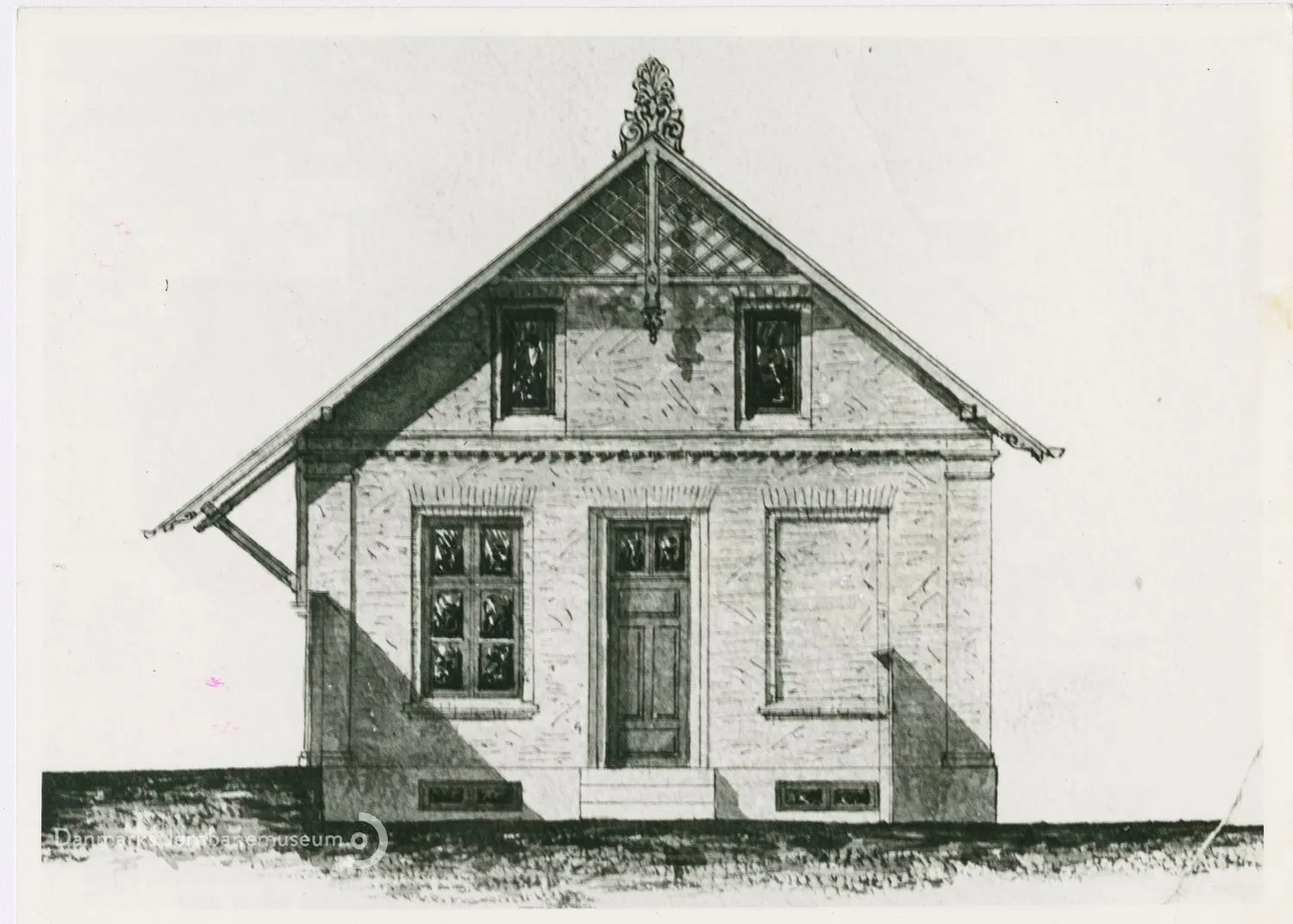 Tegning af Herlev Station. Tegning af Herlev Station.