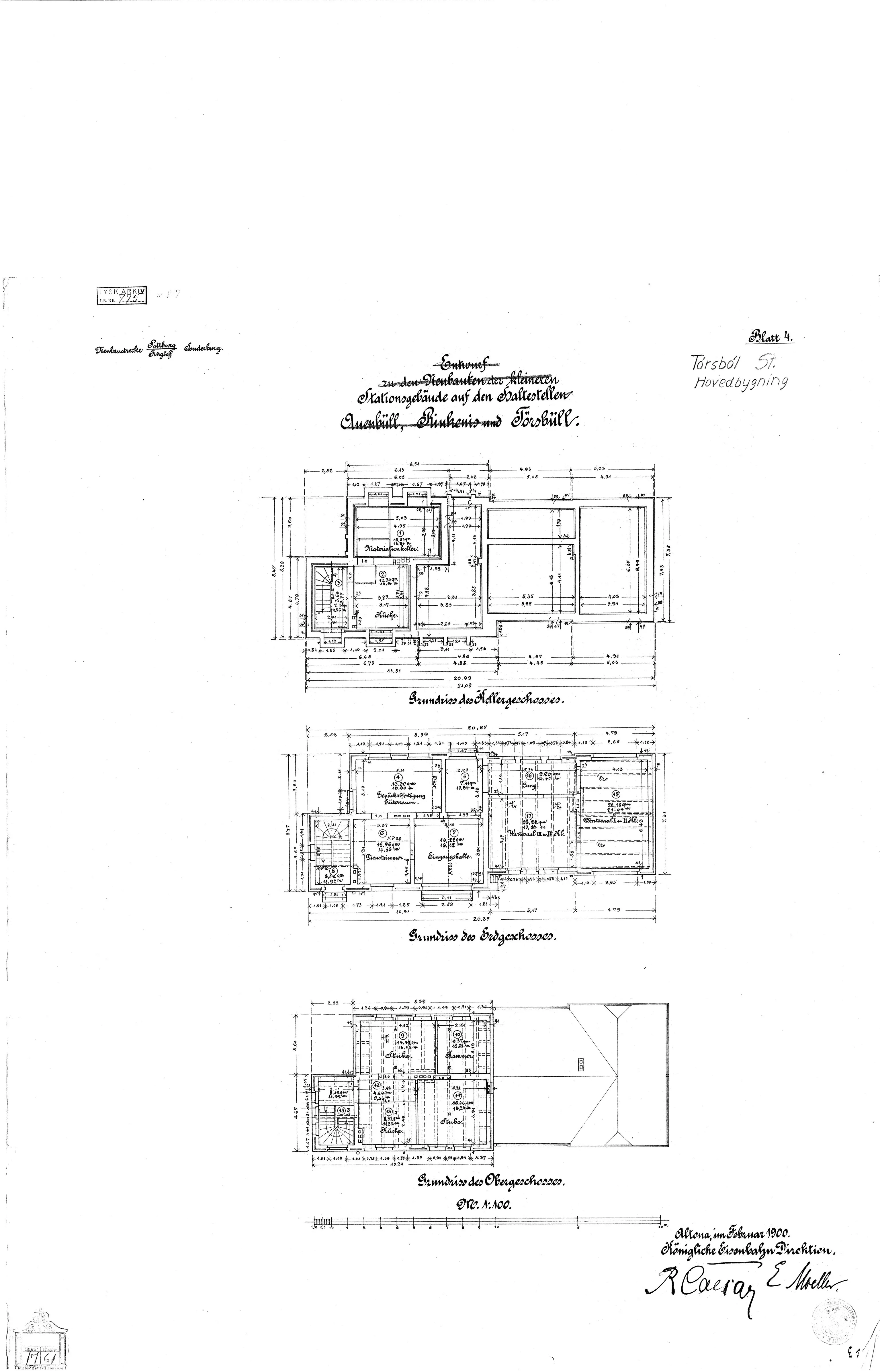 Tegning af Tørsbøl Station. Tegning af Tørsbøl Station.