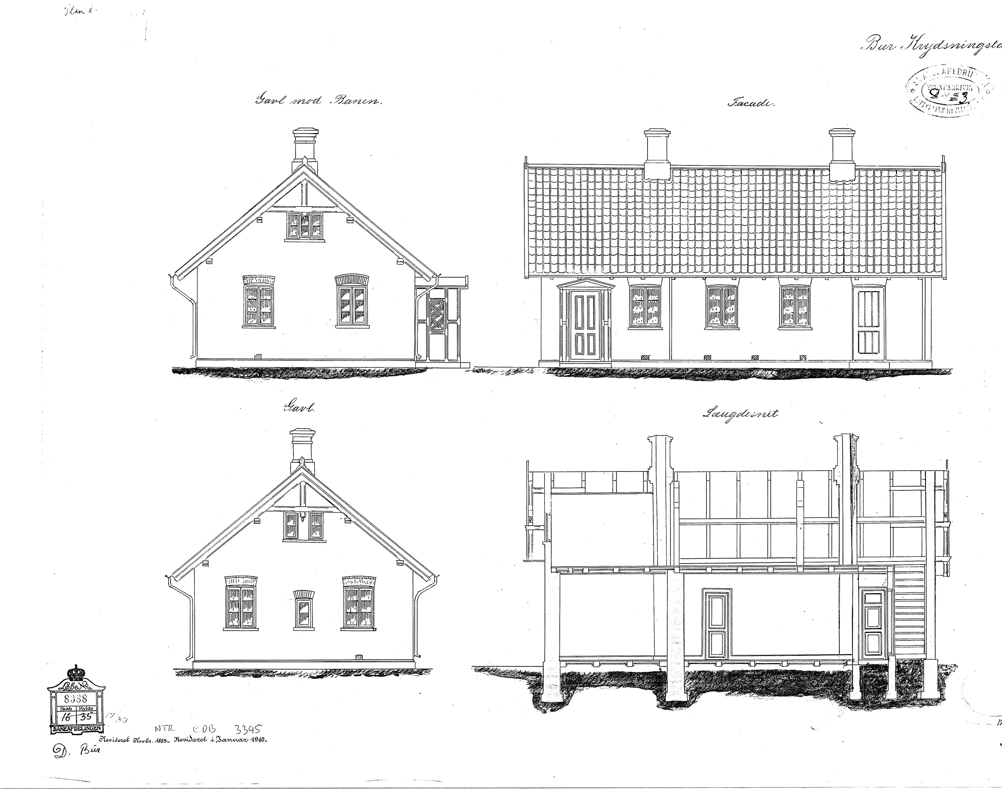 Tegning af Bur Billetsalgssted. Tegning af Bur Billetsalgssted.