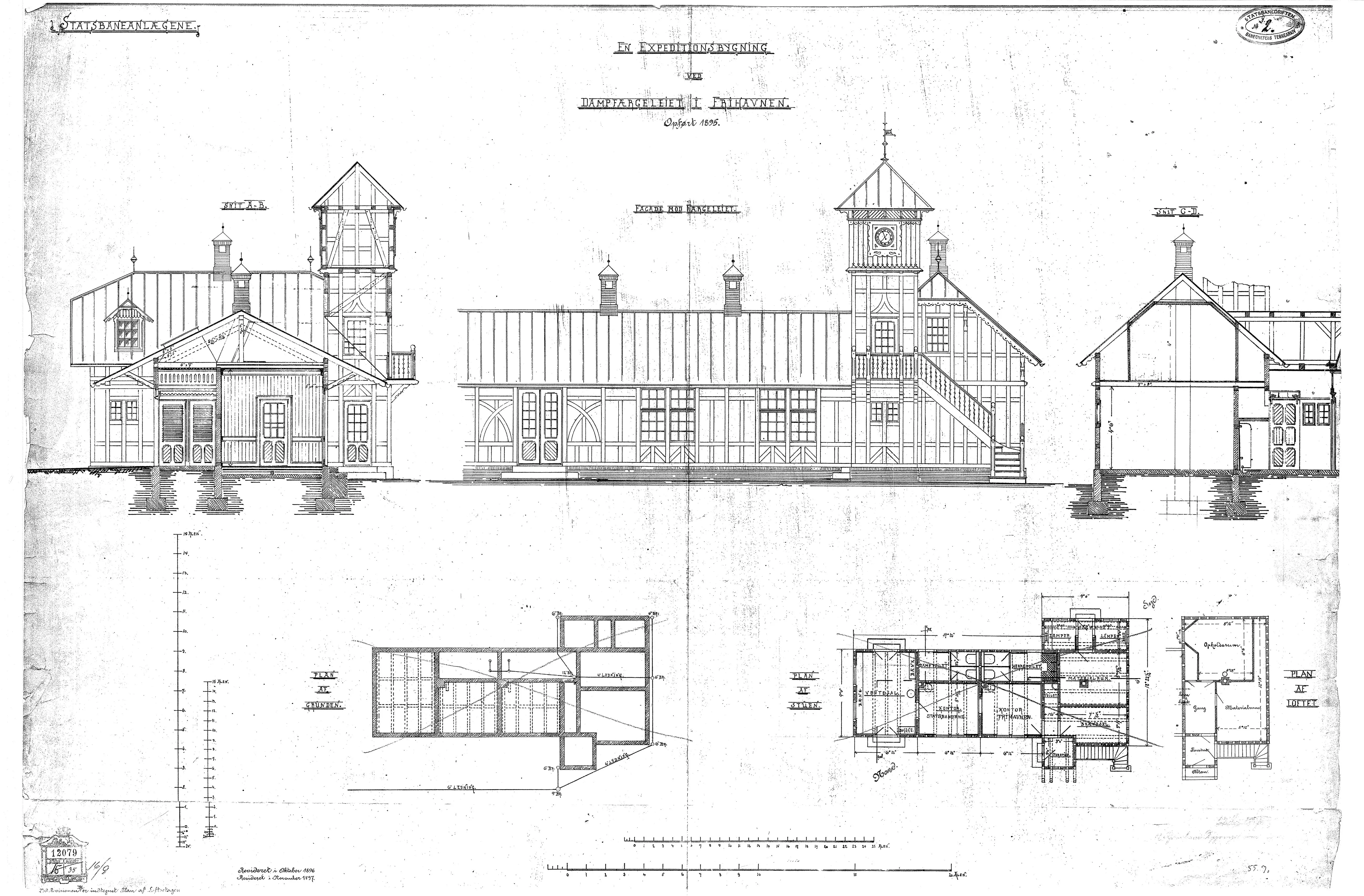 Tegning af Frihavnens Station.