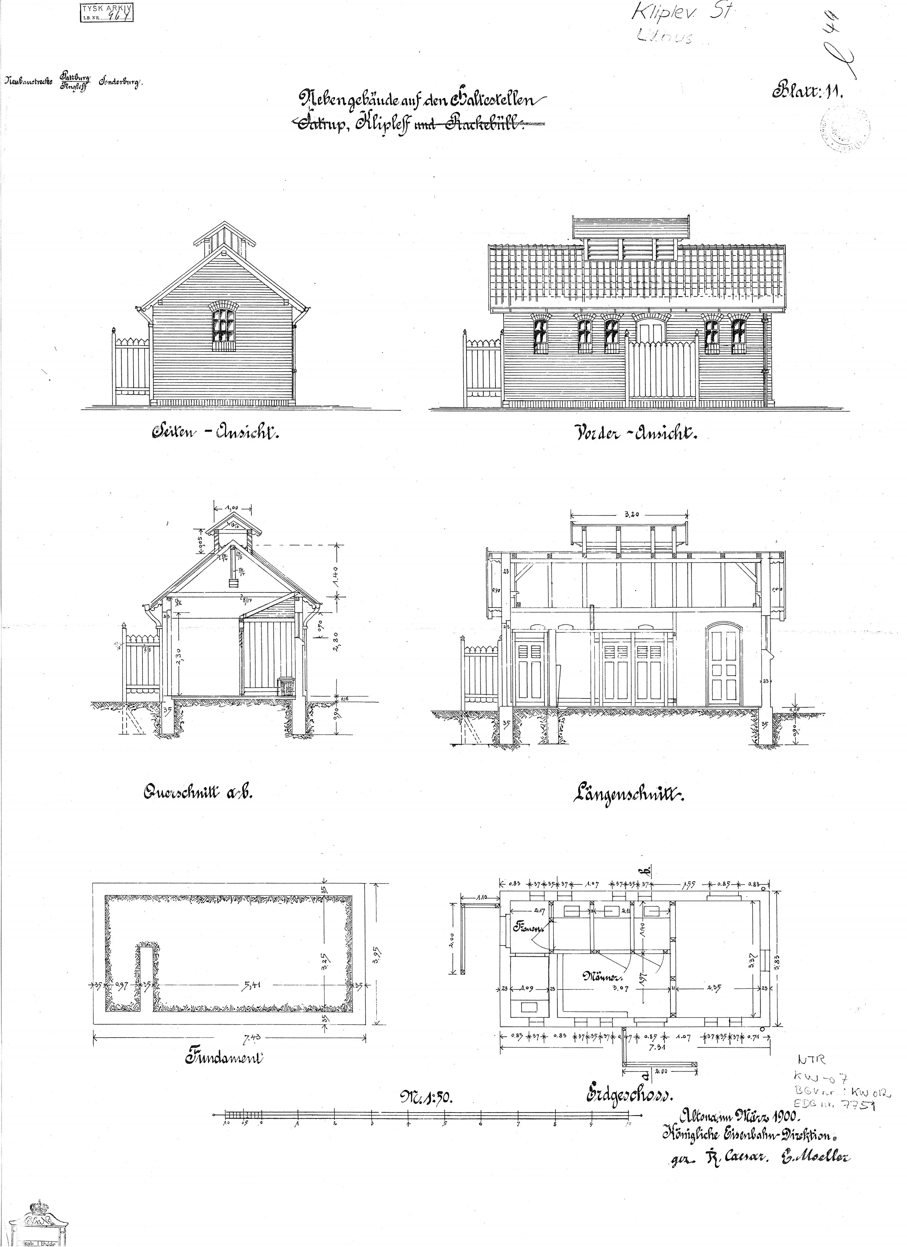 Tegning af Ragebøl Stations retirade. Tegning af Ragebøl Stations retirade.