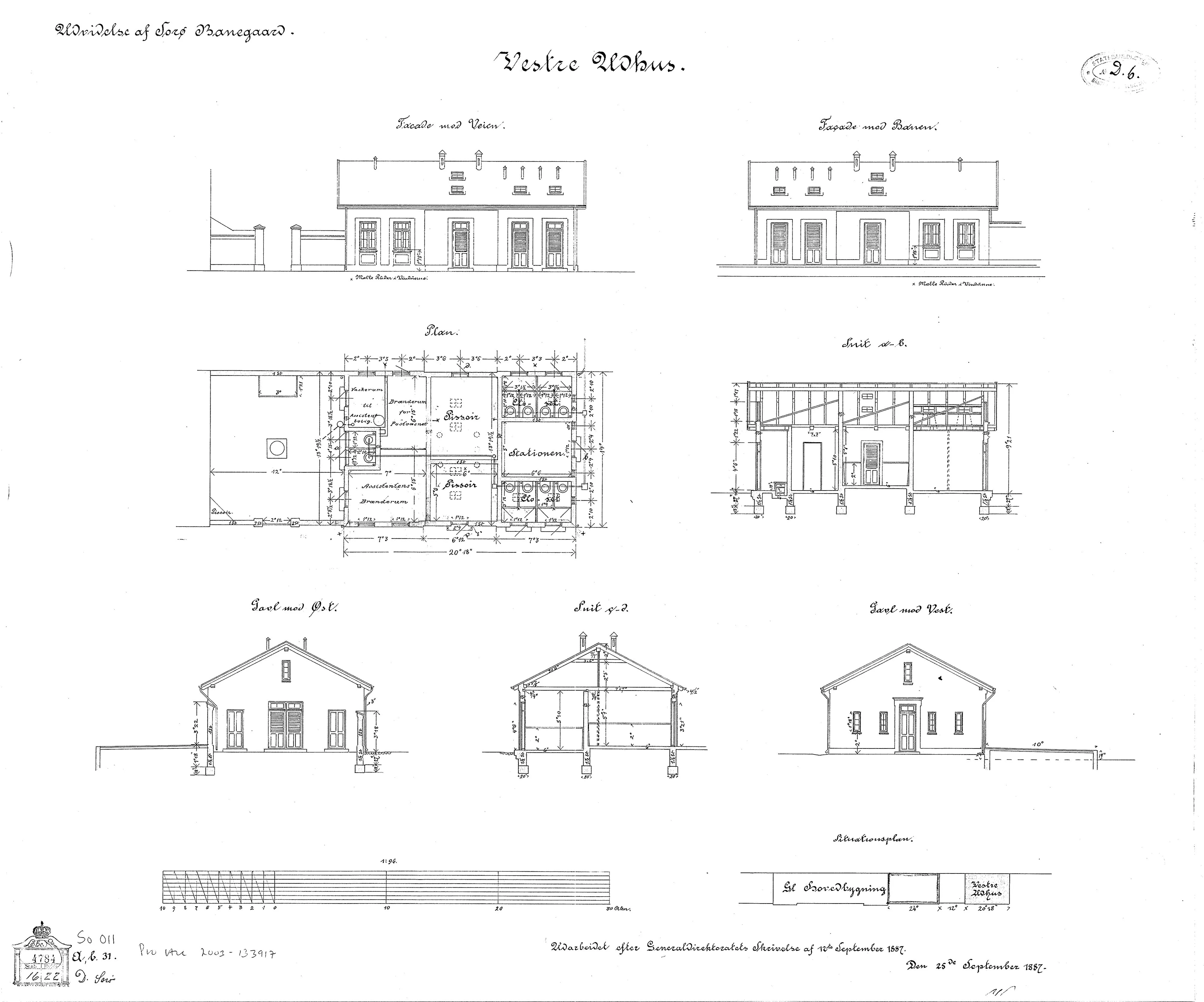 Tegning af Sorø Stations retirade. Tegning af Sorø Stations retirade.