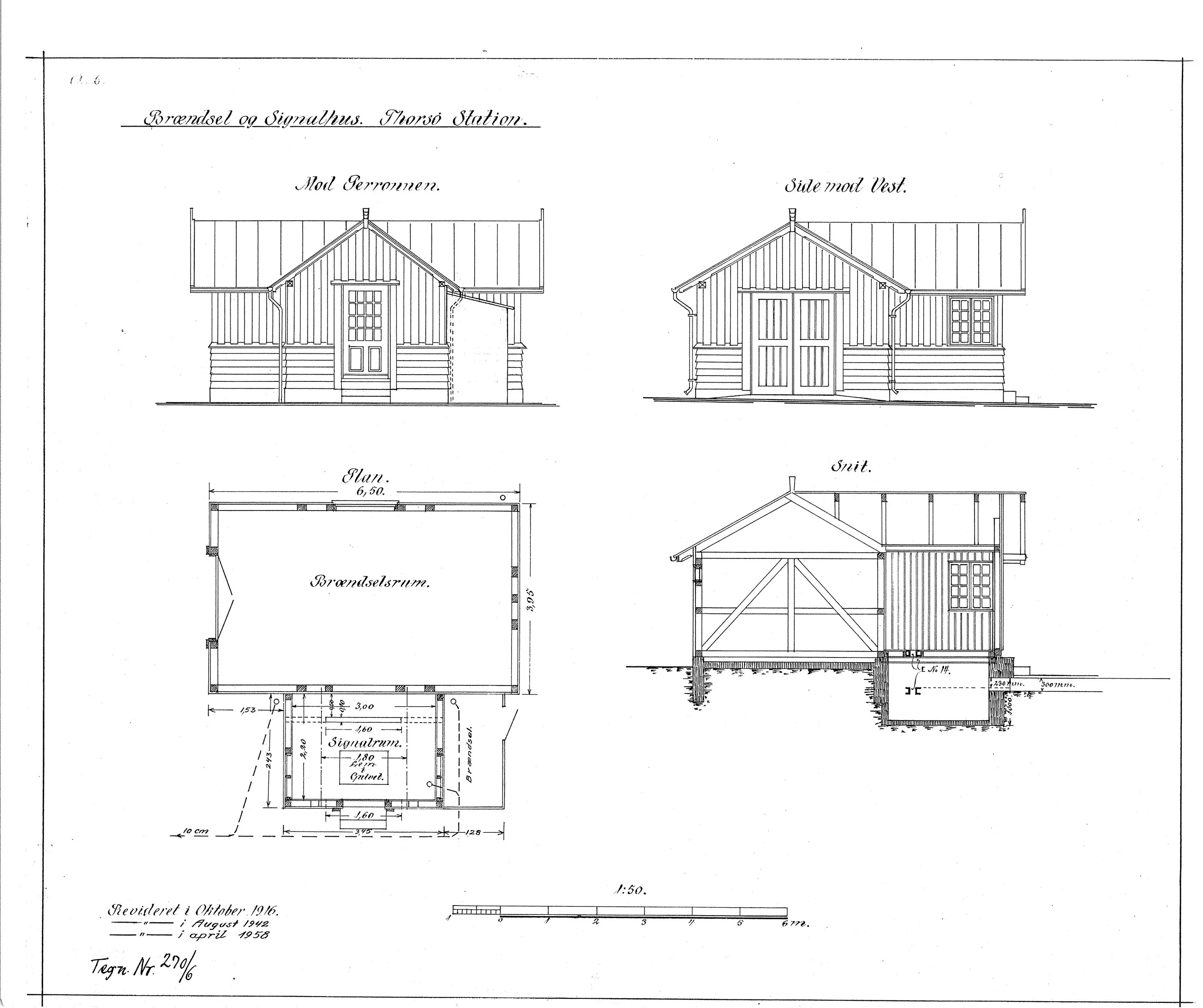 Tegning af Brændsel- og signalhus ved Thorsø Station. Tegning af Brændsel- og signalhus ved Thorsø Station.