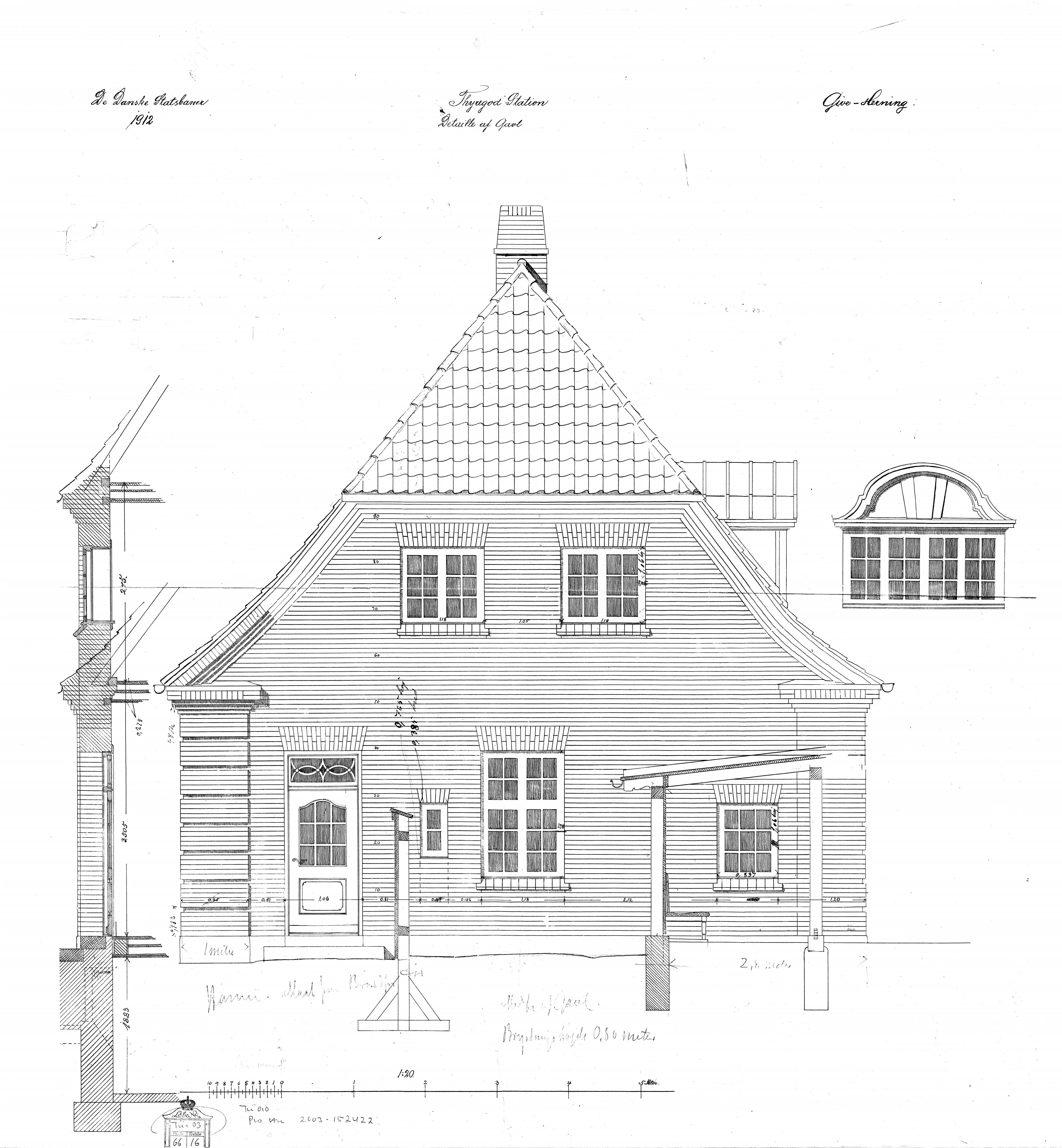 Tegning af Thyregod Station. Tegning af Thyregod Station.