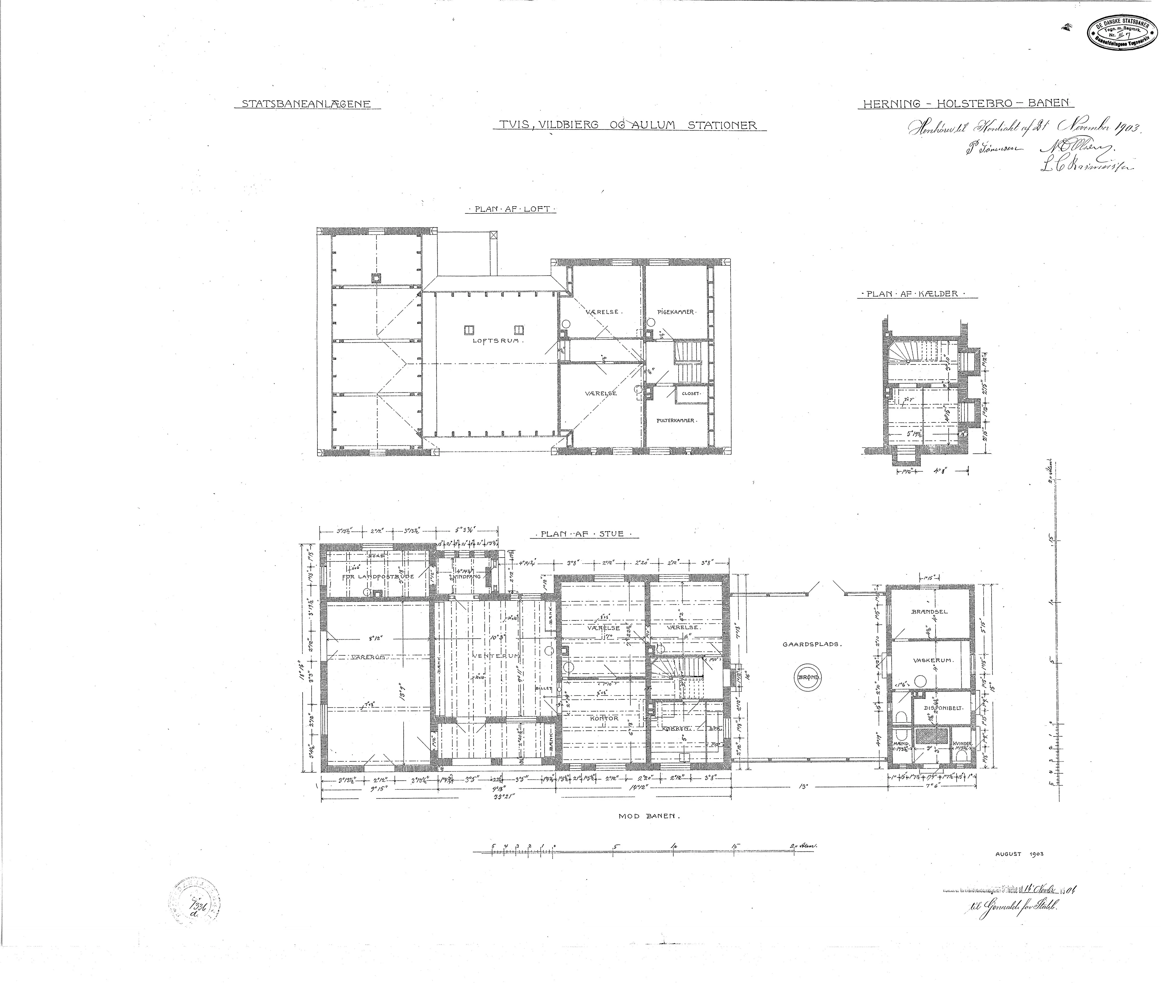 Tegning af Vildbjerg Station. Tegning af Vildbjerg Station.