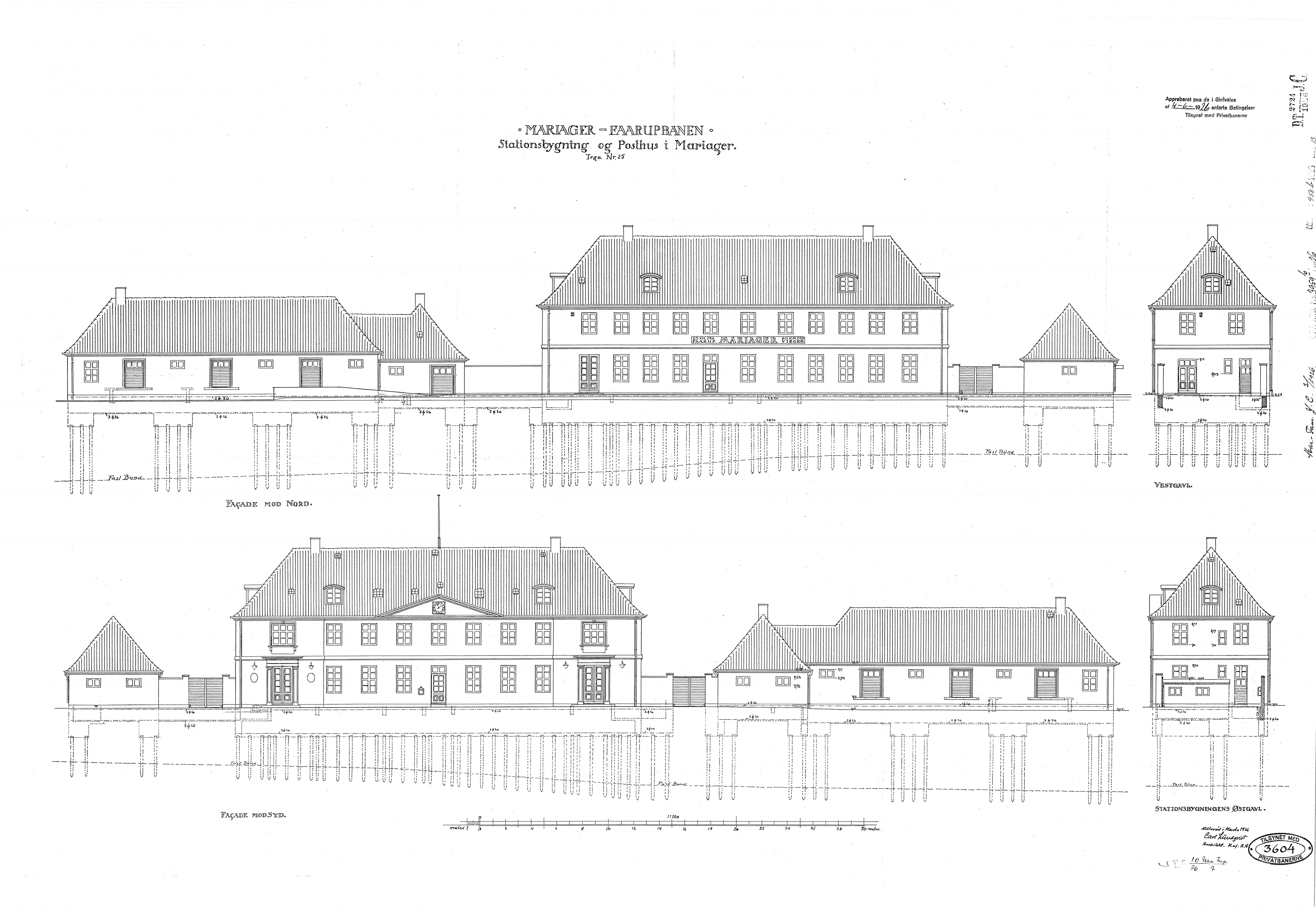 Tegning af Mariager Station. Tegning af Mariager Station.