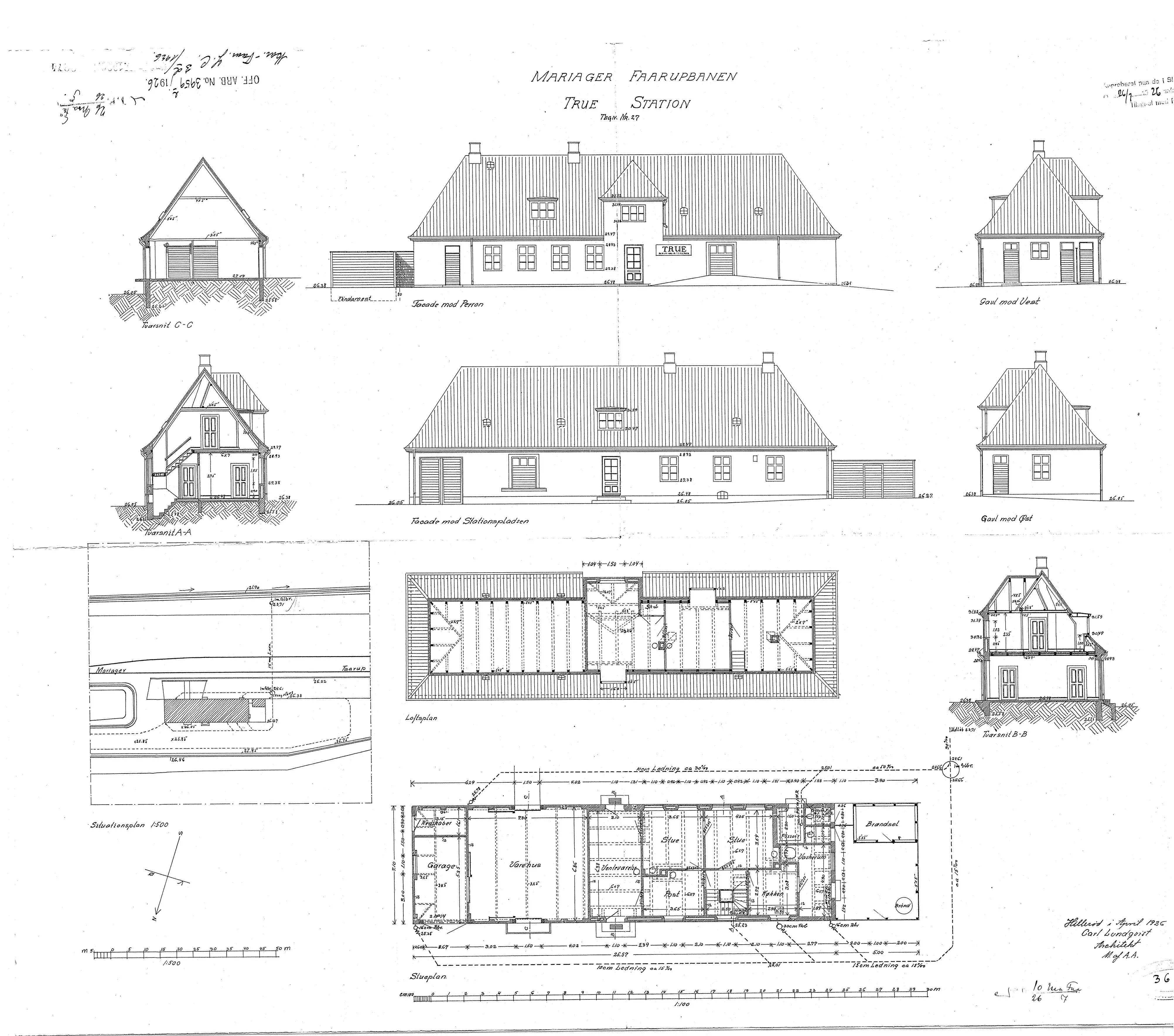 Tegning af True Station.
