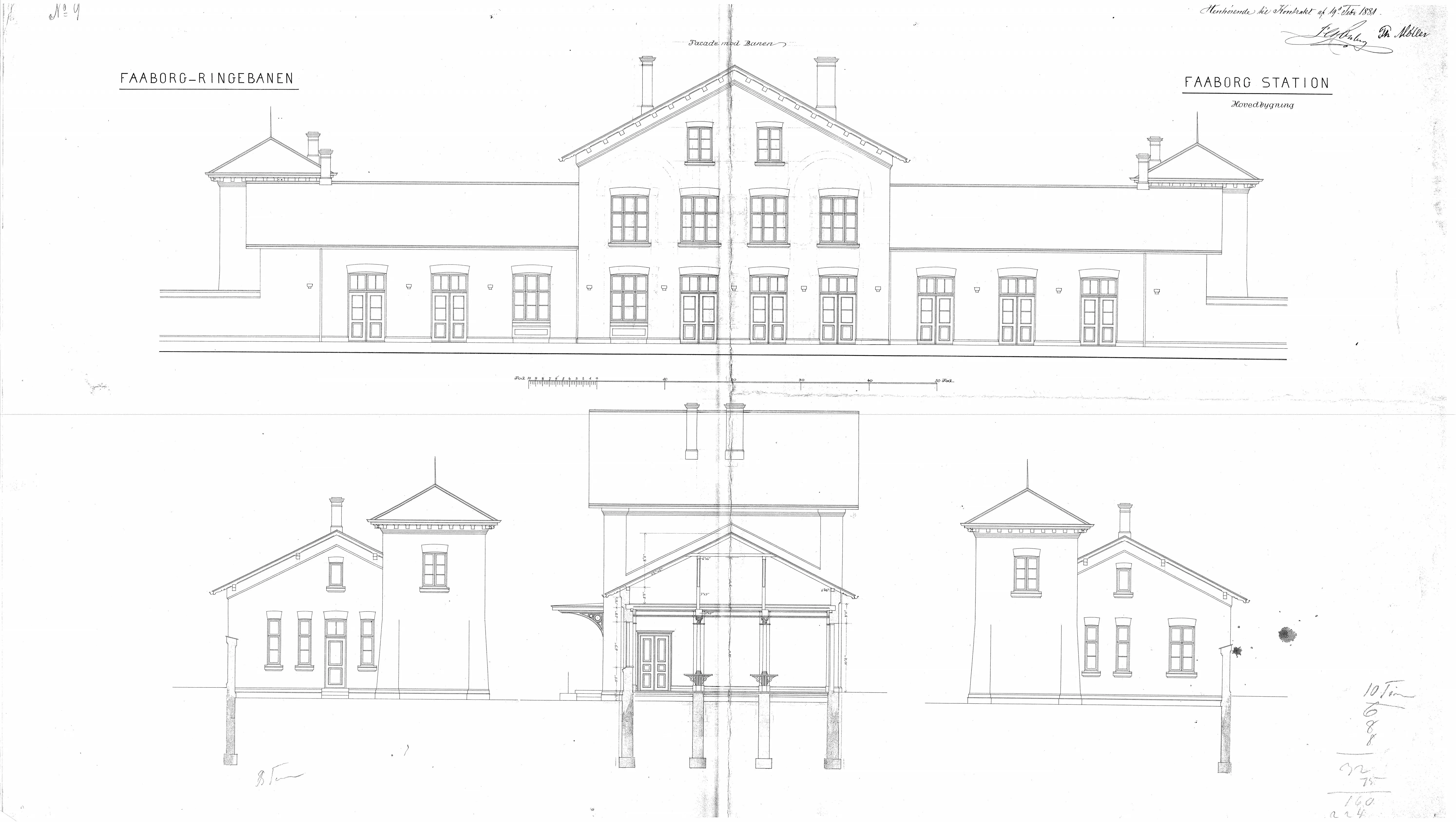 Tegning af Faaborg Station. Tegning af Faaborg Station.