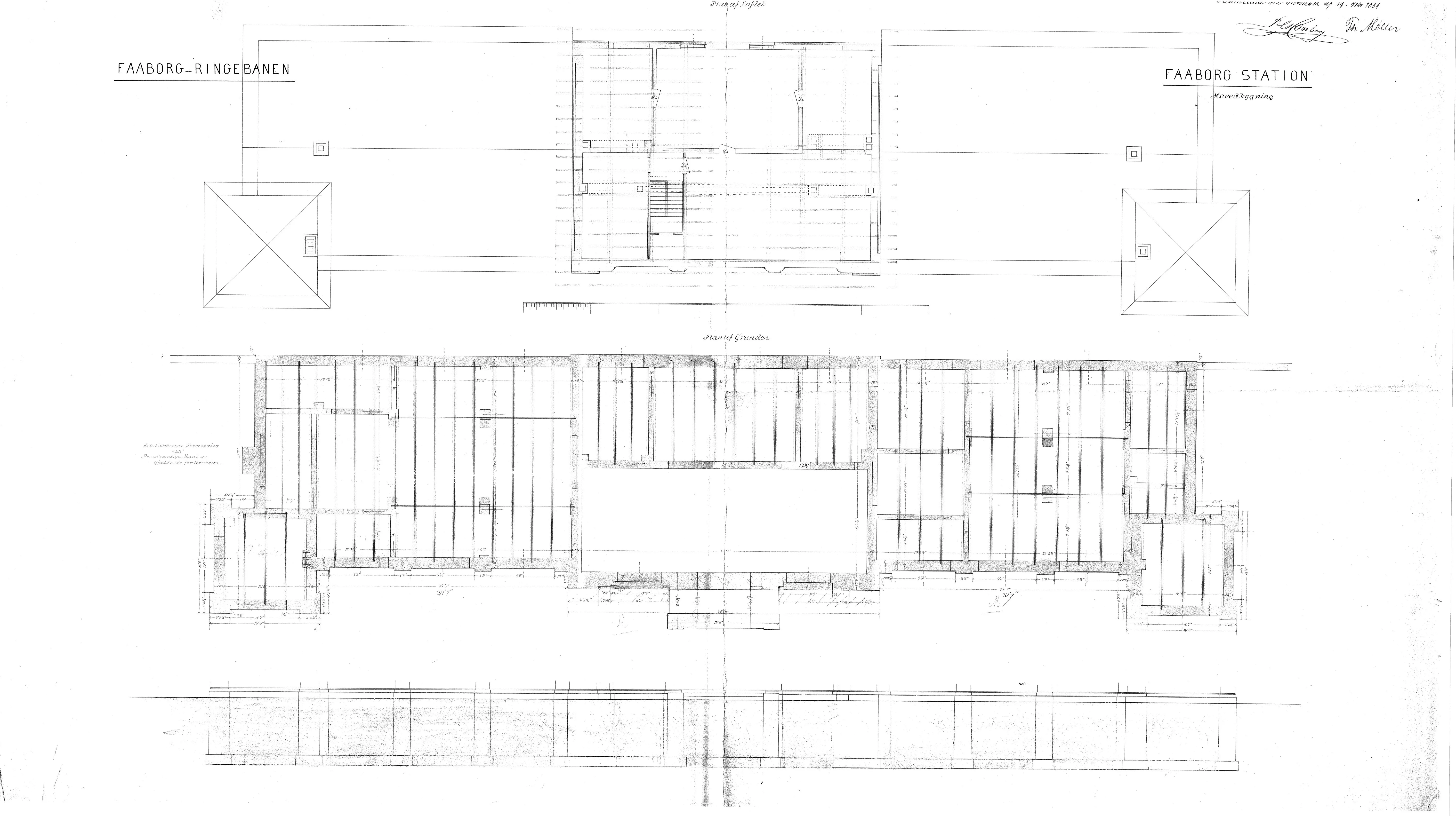 Tegning af Faaborg Station. Tegning af Faaborg Station.