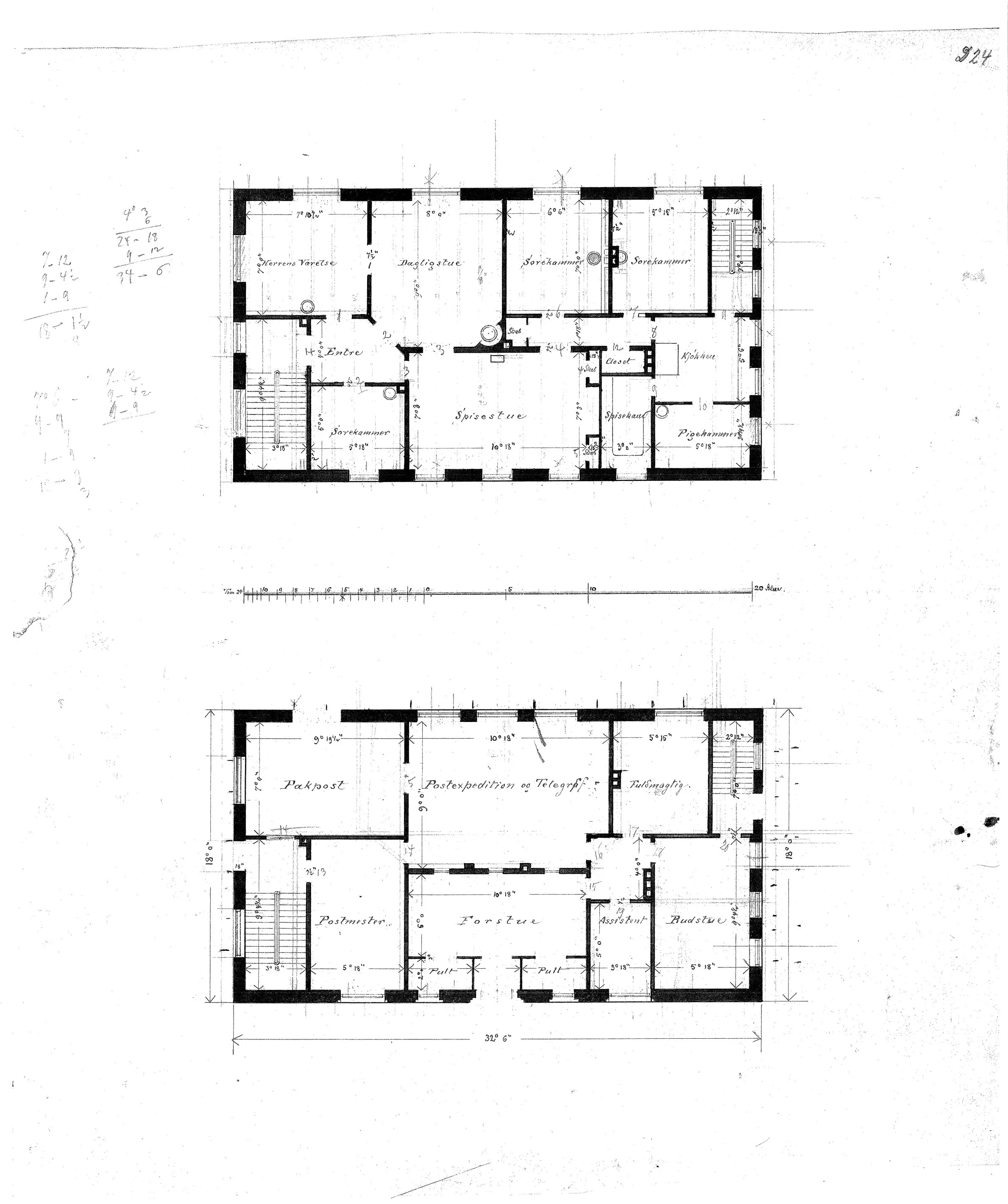 Tegning af Posthus ved Faaborg Station. Tegning af Posthus ved Faaborg Station.