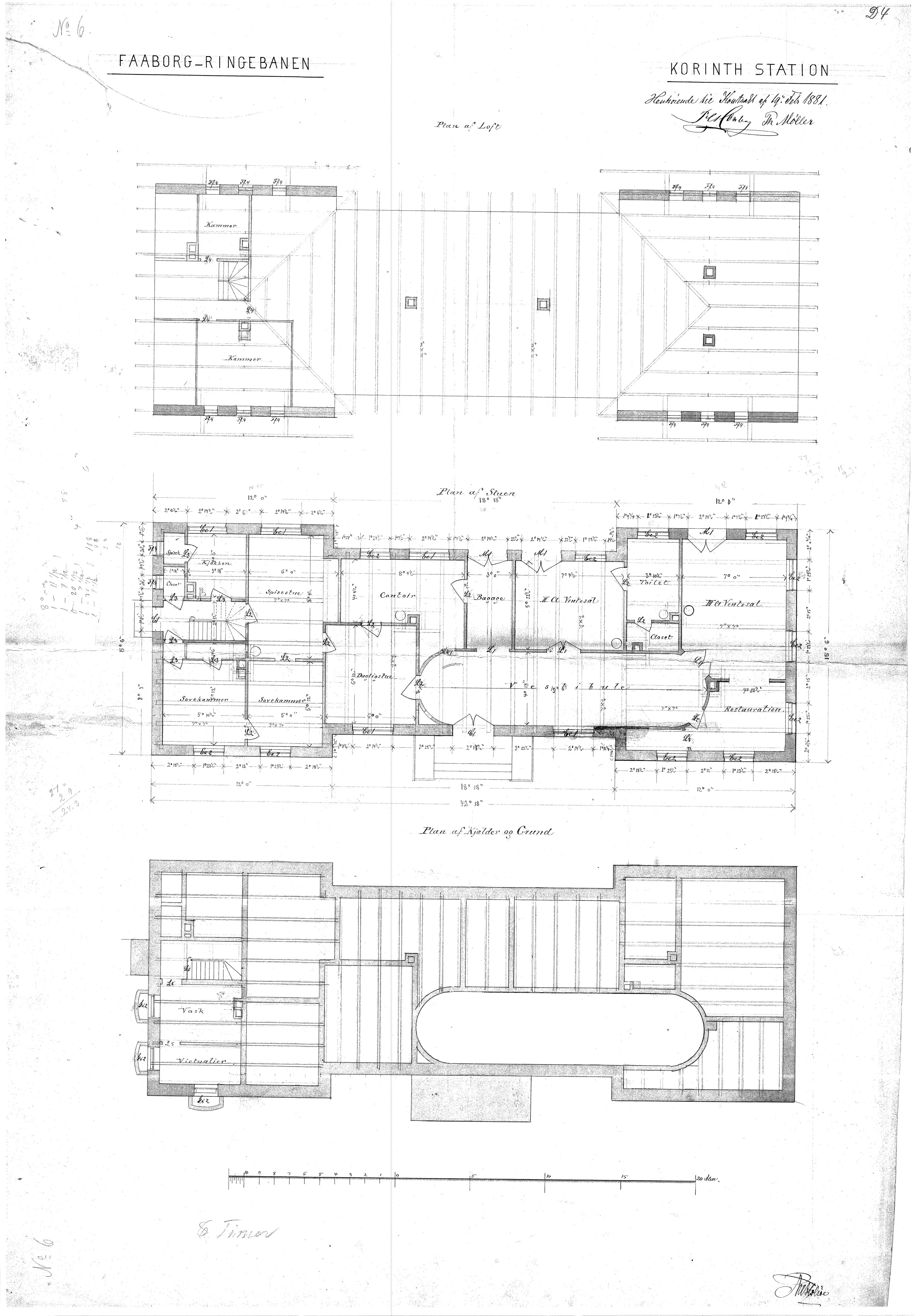 Tegning af Korinth Station. Tegning af Korinth Station.