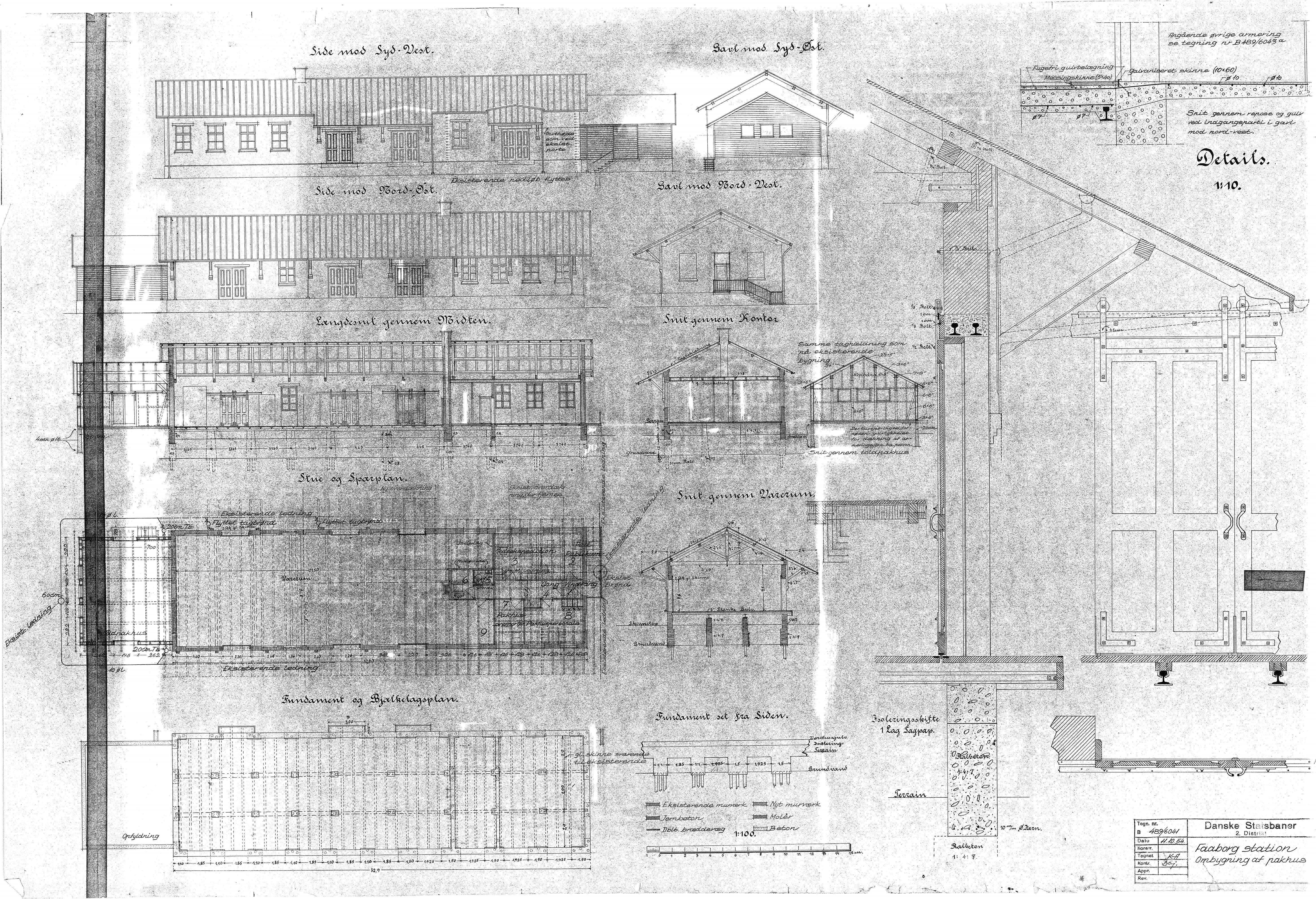 Tegning af Faaborg Station. Tegning af Faaborg Station.
