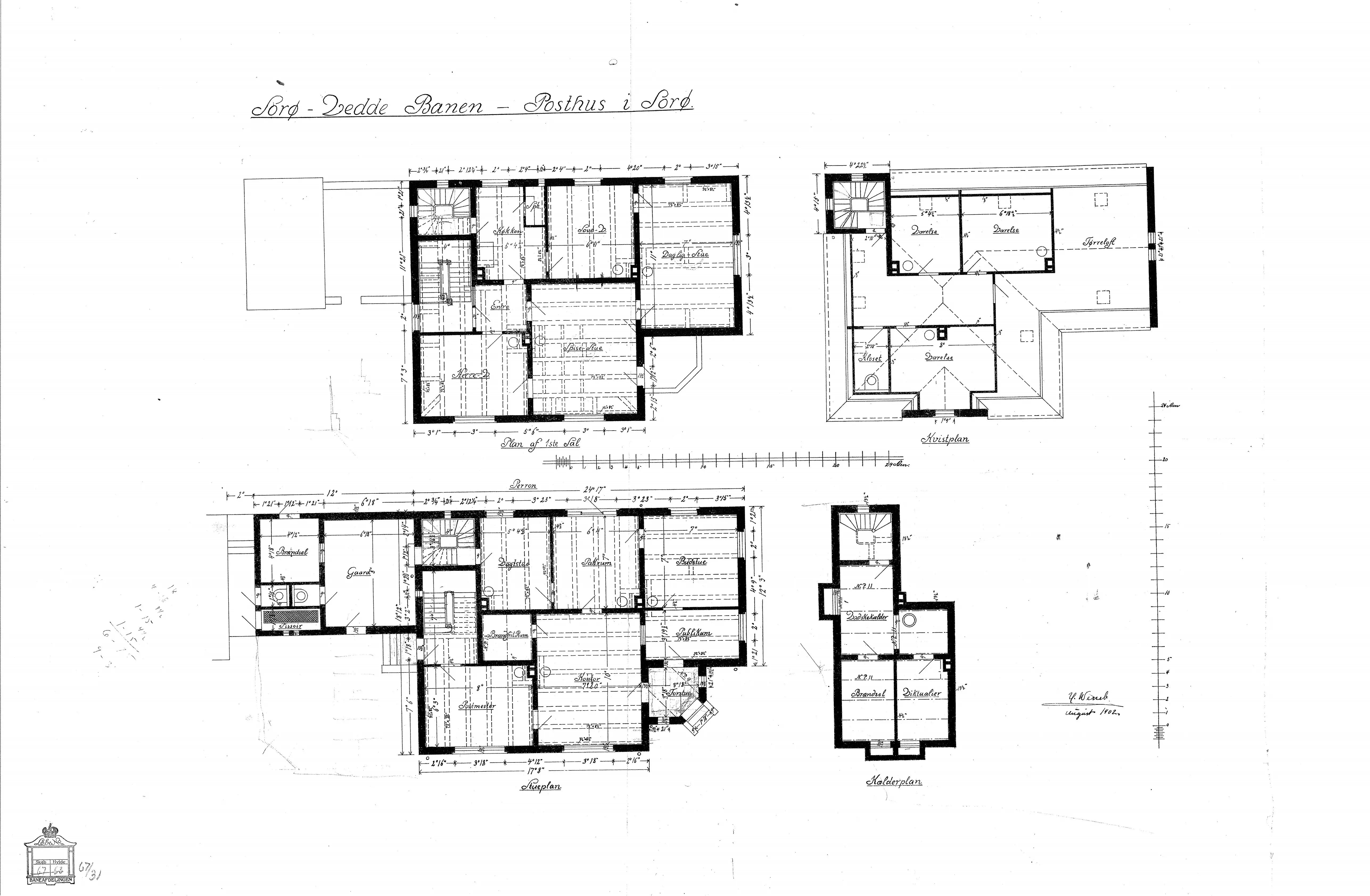 Tegning af Posthus ved Sorø By Station. Tegning af Posthus ved Sorø By Station.
