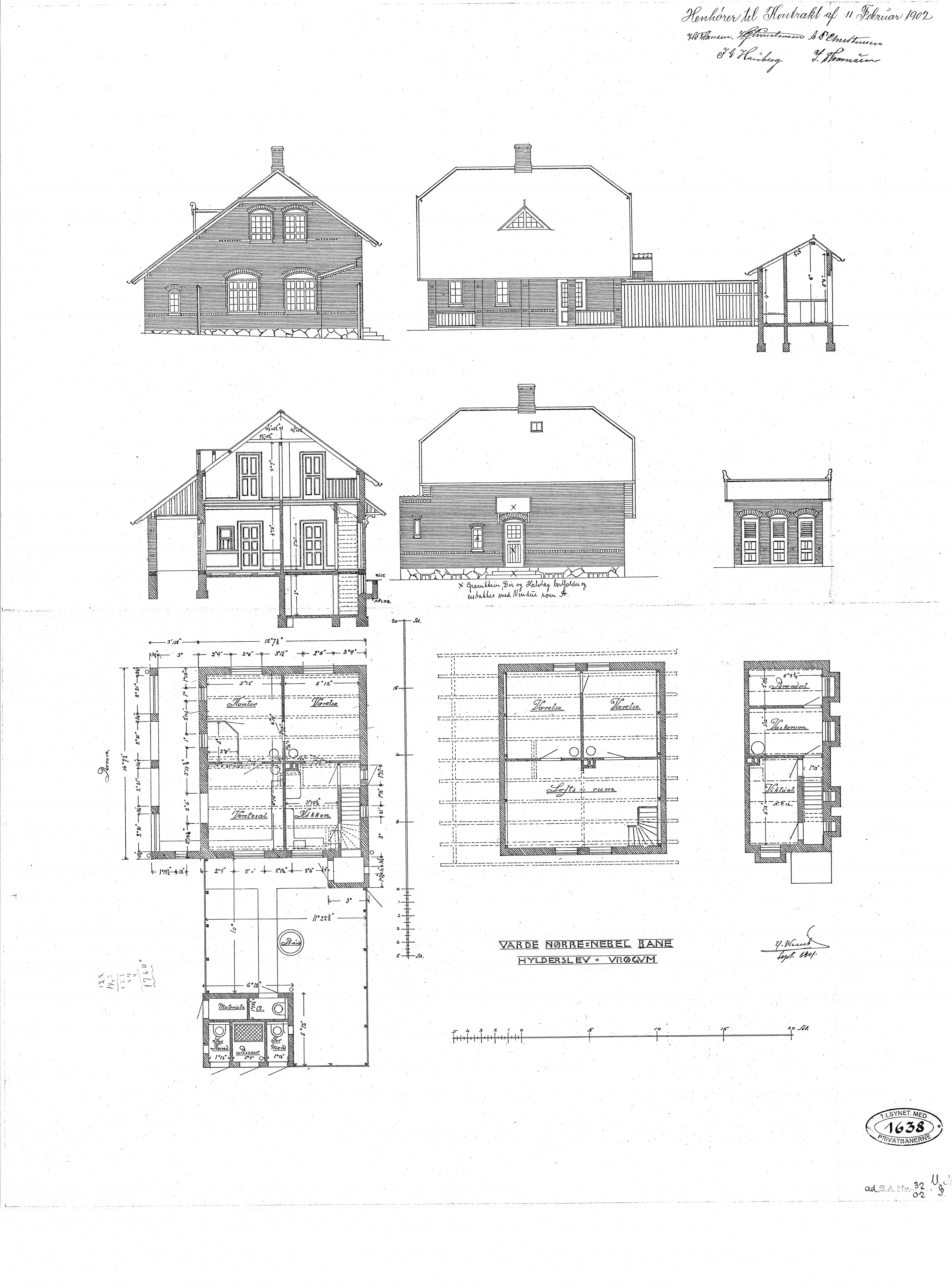 Tegning af Vrøgum Station. Tegning af Vrøgum Station.