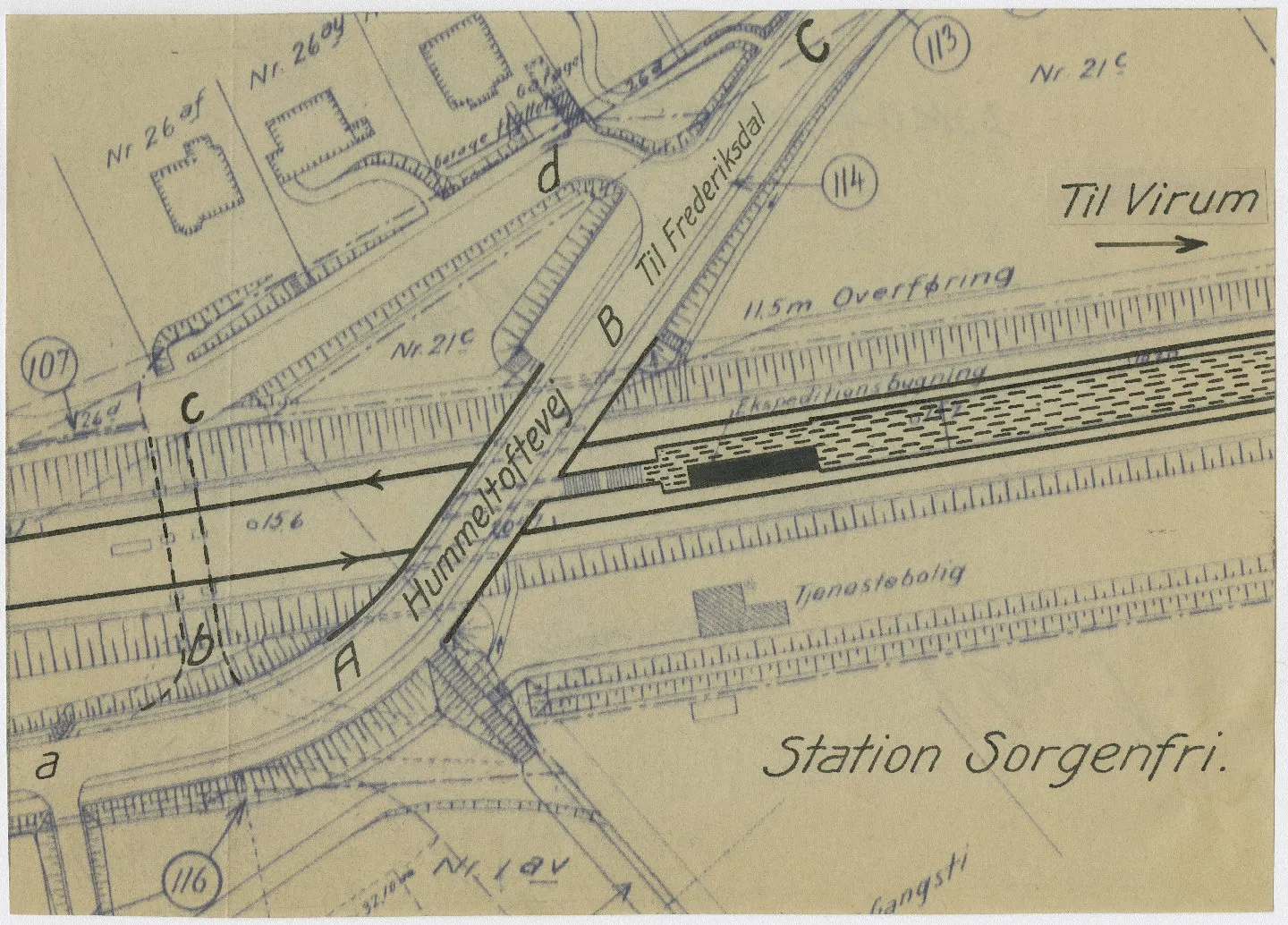 Sporplan af Sorgenfri S-togstrinbræt. Sporplan af Sorgenfri S-togstrinbræt.